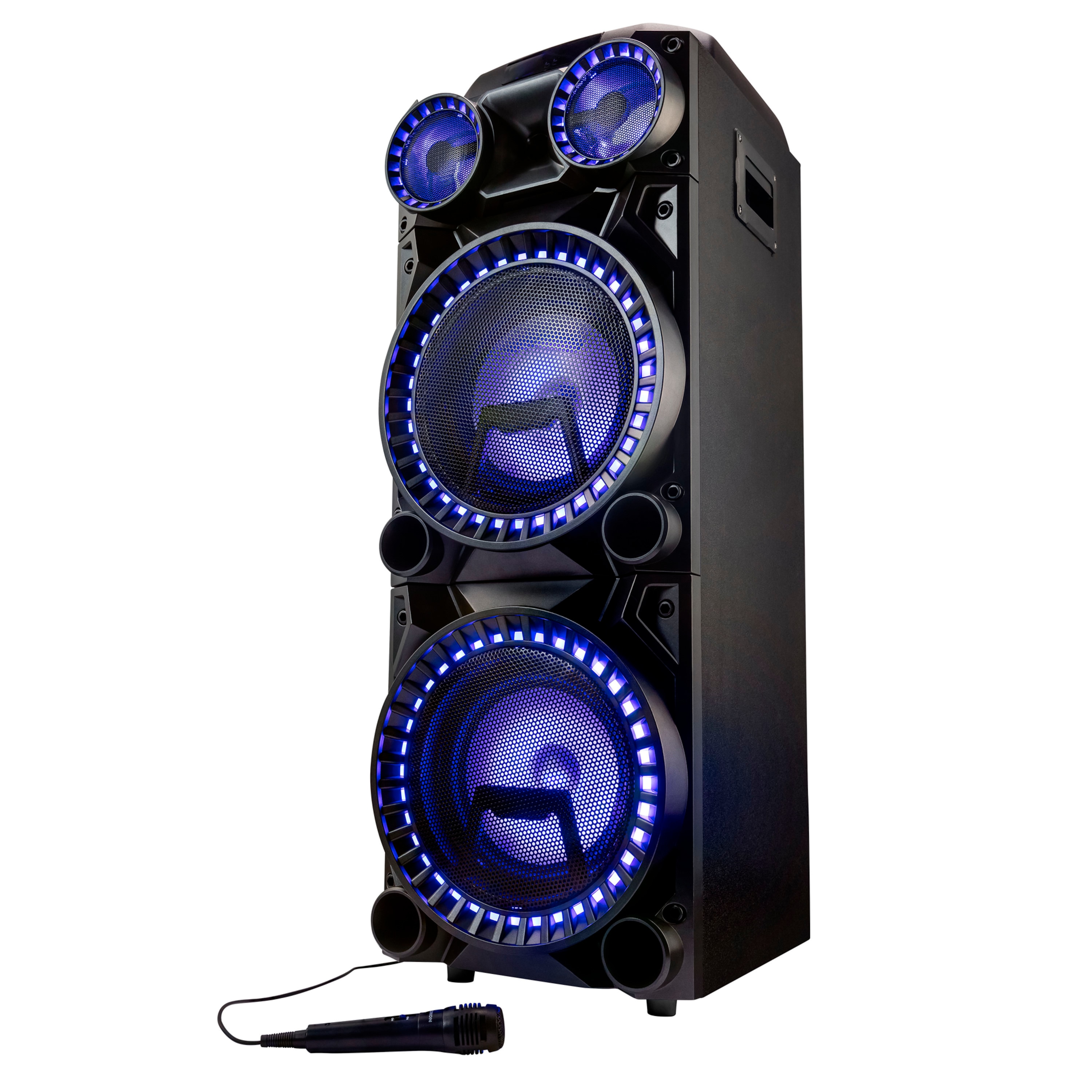 MEDION® LIFE® X64060 Partylautsprecher, LED-Display, Karaoke-, DJ- und Schlagzeug-Funktion, Bluetooth® 5.0, Equalizer, inklusive Mikrofon, 2 x 100 W RMS
