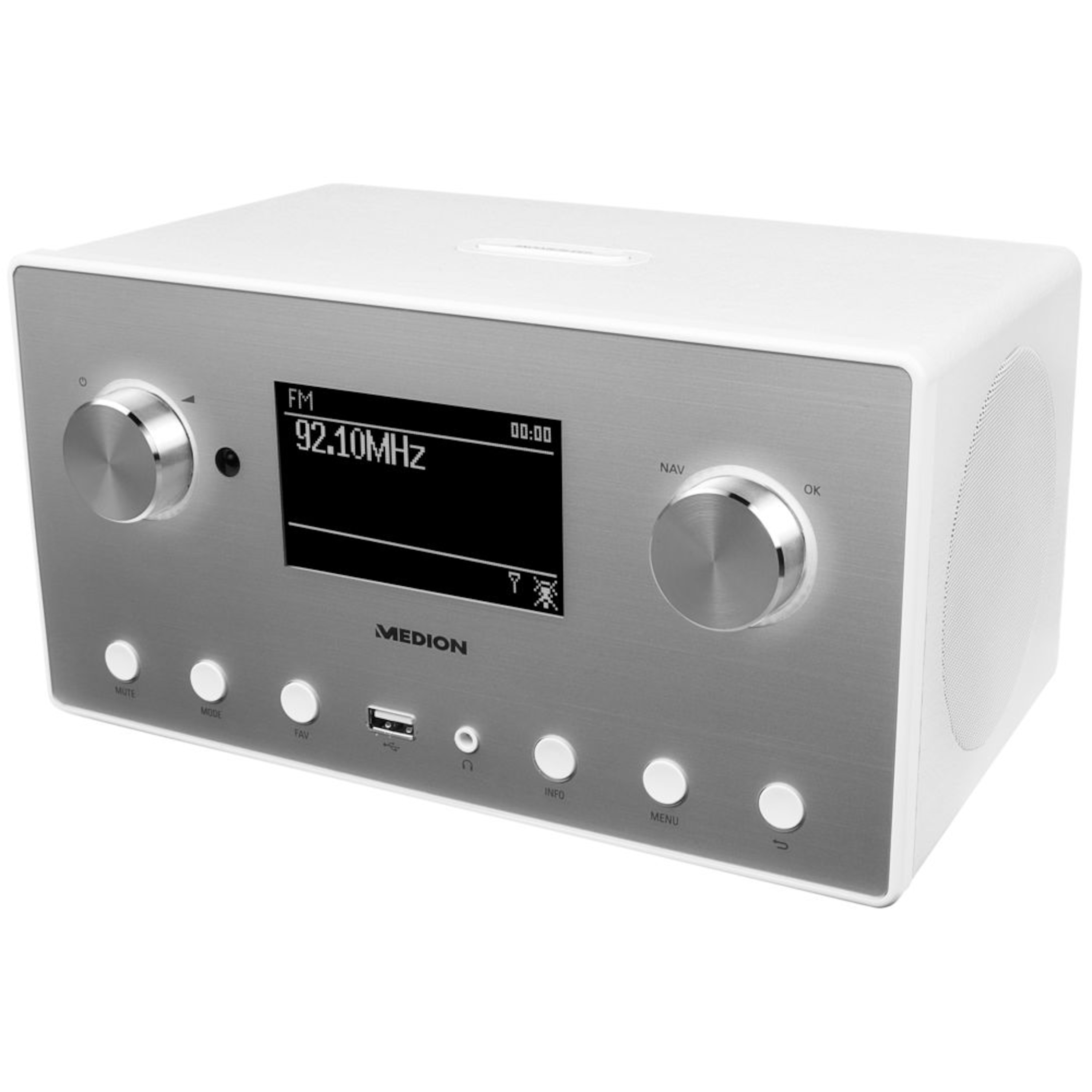 MEDION® LIFE® P85080 Stereo Internetradio, 8,9 cm (3,5“) LC-Display, 25.000 Internet Radiosender, DAB+ Empfänger, WLAN, Spotify® Connect, USB, Bluetooth®, 2 x 7,5 W RMS