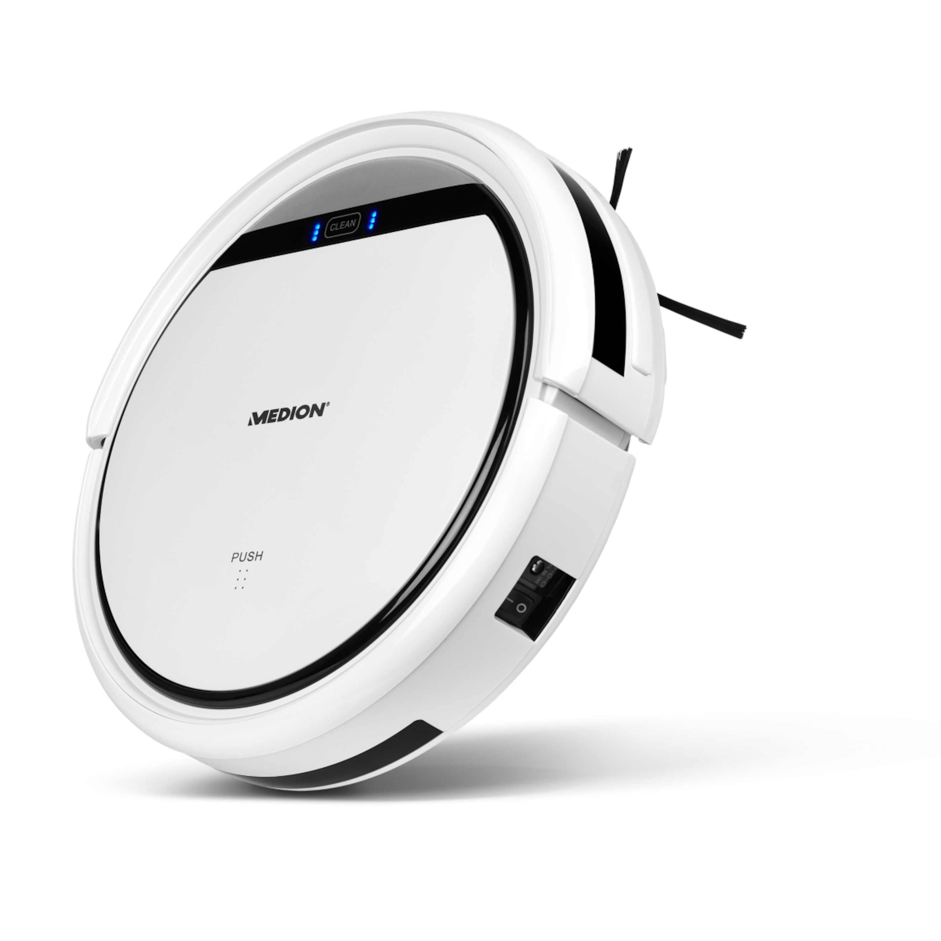 MEDION® Saugroboter MD 18500, vollautomatische Reinigung, Tierhaar optimiert, bis zu 90 Min Laufzeit, selbstständige Ladefunktion, für eine Vielzahl von Böden, Timer-Funktion