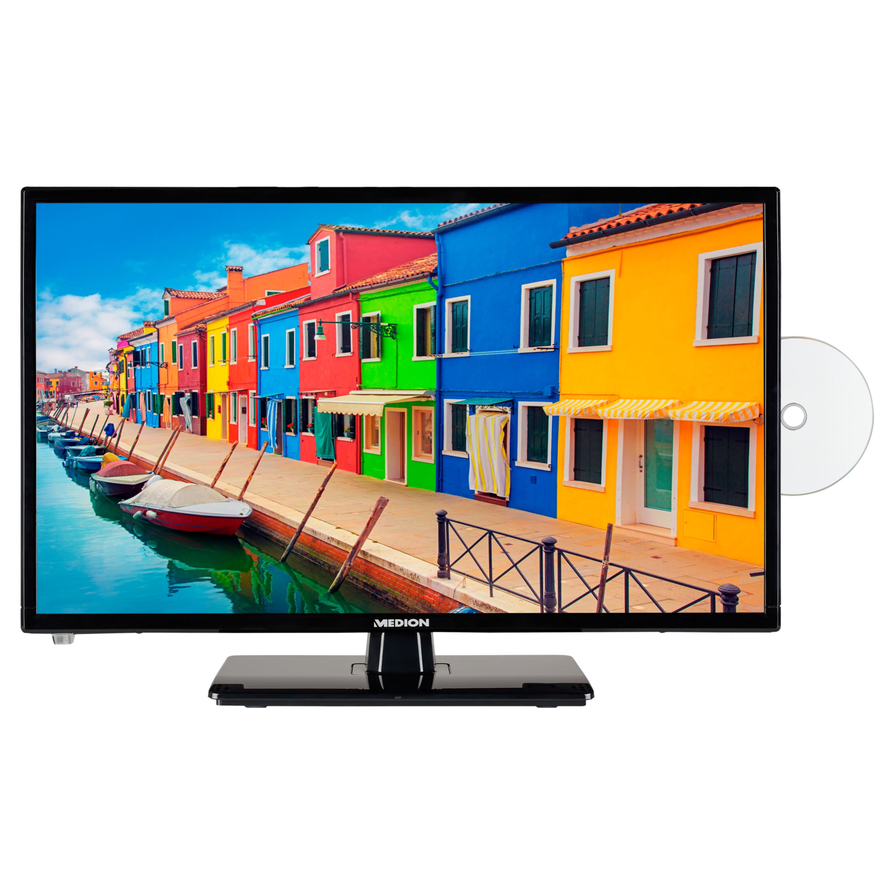 MEDION® LIFE® E12443 Fernseher, 59,9 cm (23,6'') LCD-TV, Full HD, HD Triple Tuner, integrierter DVD-Player, Car-Adapter, integrierter Mediaplayer, CI+