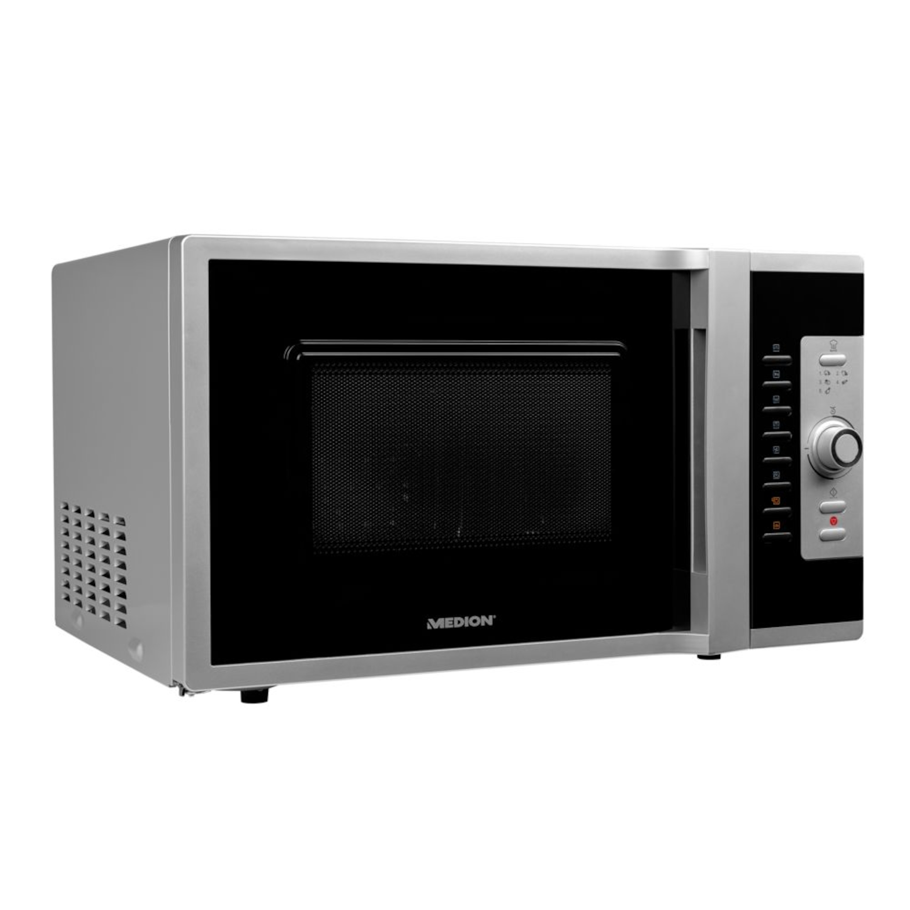 MEDION® 3in1 Mikrowelle MD 18502, Kombination aus Mikrowelle, Ofen und Grill, 5 Automatikprogramme, 28 L Garinnenraum, silber