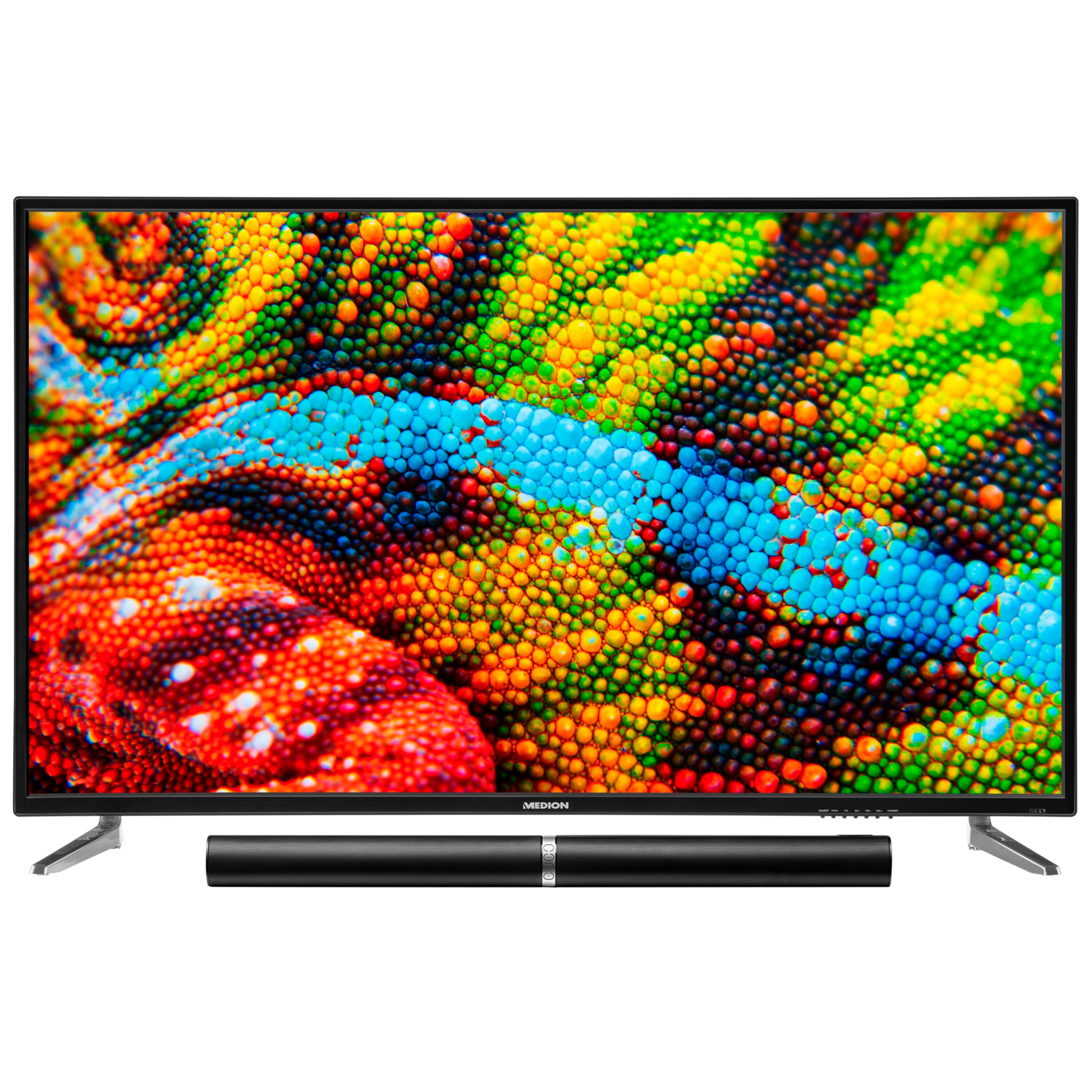 MEDION® LIFE® P15501 TV, 138,8 cm (55") Ultra HD Fernseher, inkl. LIFE® P61202 TV-Soundbar - ARTIKELSET