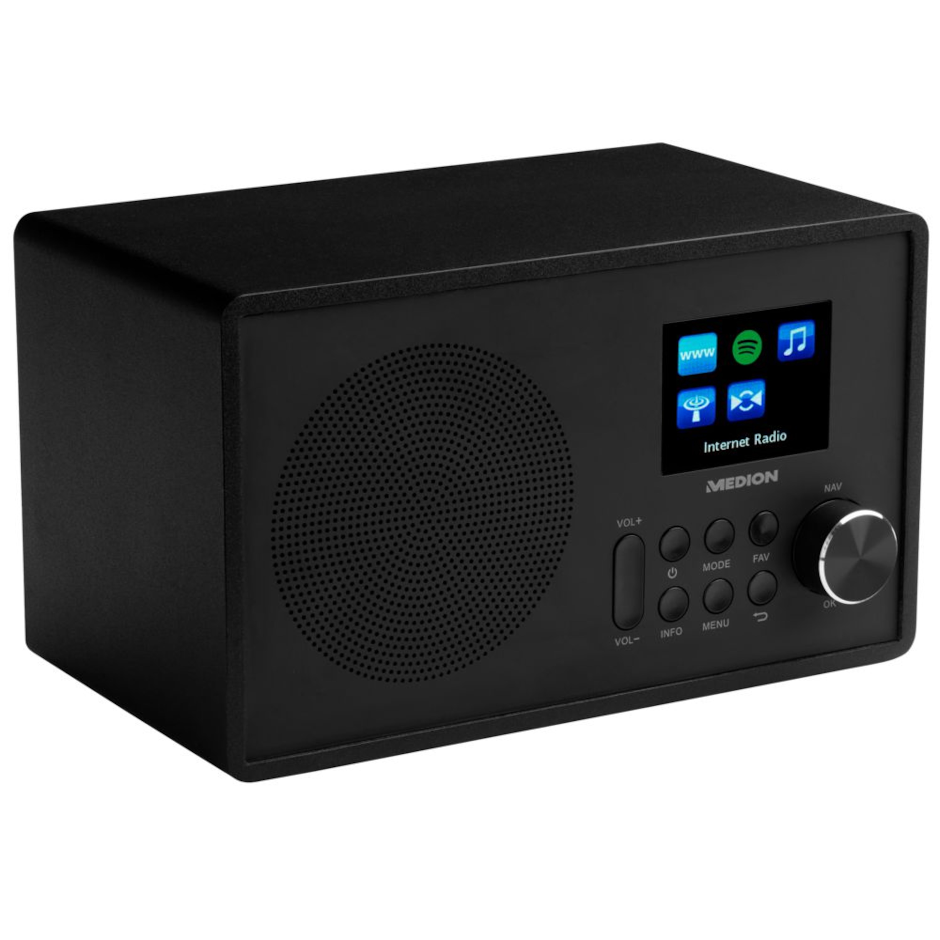 MEDION® LIFE® E85080 Internetradio, farbiges 6,1 cm (2,4'') TFT-Display, Empfang von über 25.000 Internetradiosendern, WLAN, DLNA, Spotify®-Connect, 1 x 10 W RMS