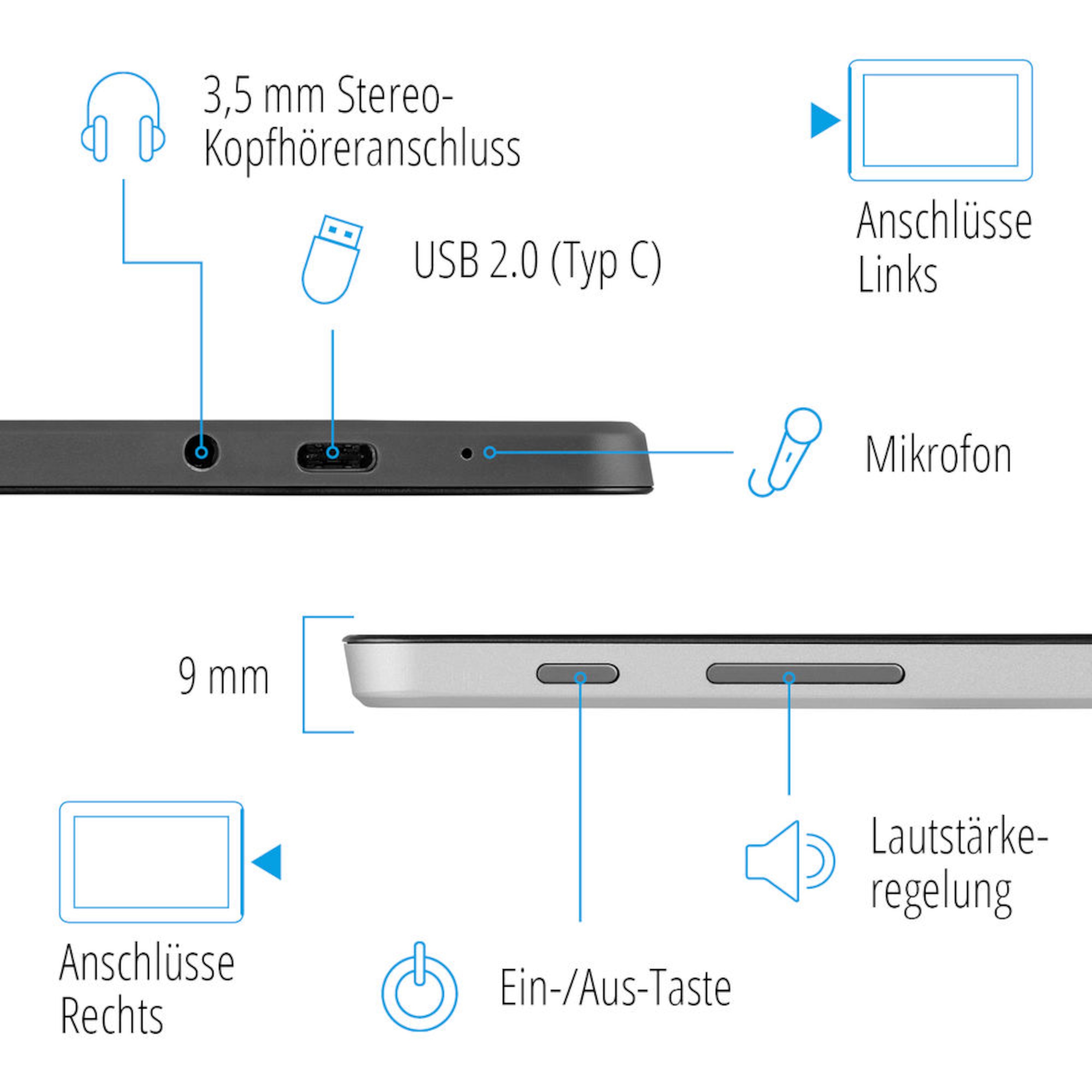 MEDION® LIFETAB® X10605 Tablet, 25,7 cm (10,1“) FHD Display mit Corning® Gorilla® Glass + Gratis USB Stick - ARTIKELSET