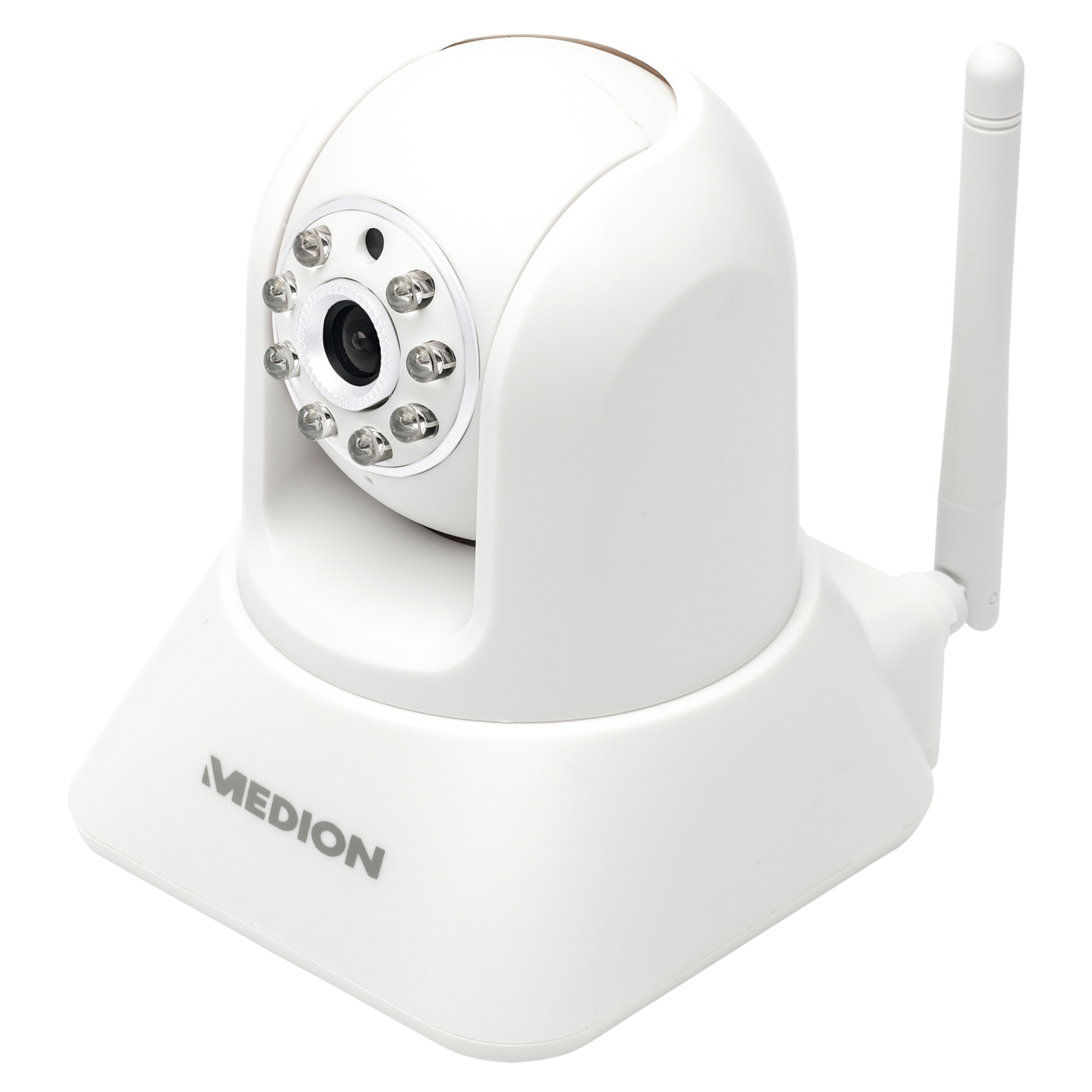 MEDION® LIFE® P86019 Kabellose Netzwerk-IP-Überwachungskamera, VGA-Video-Auflösung, CMOS Farbsensor, Bewegungserkennung, Nachtmodus, schwenkbar