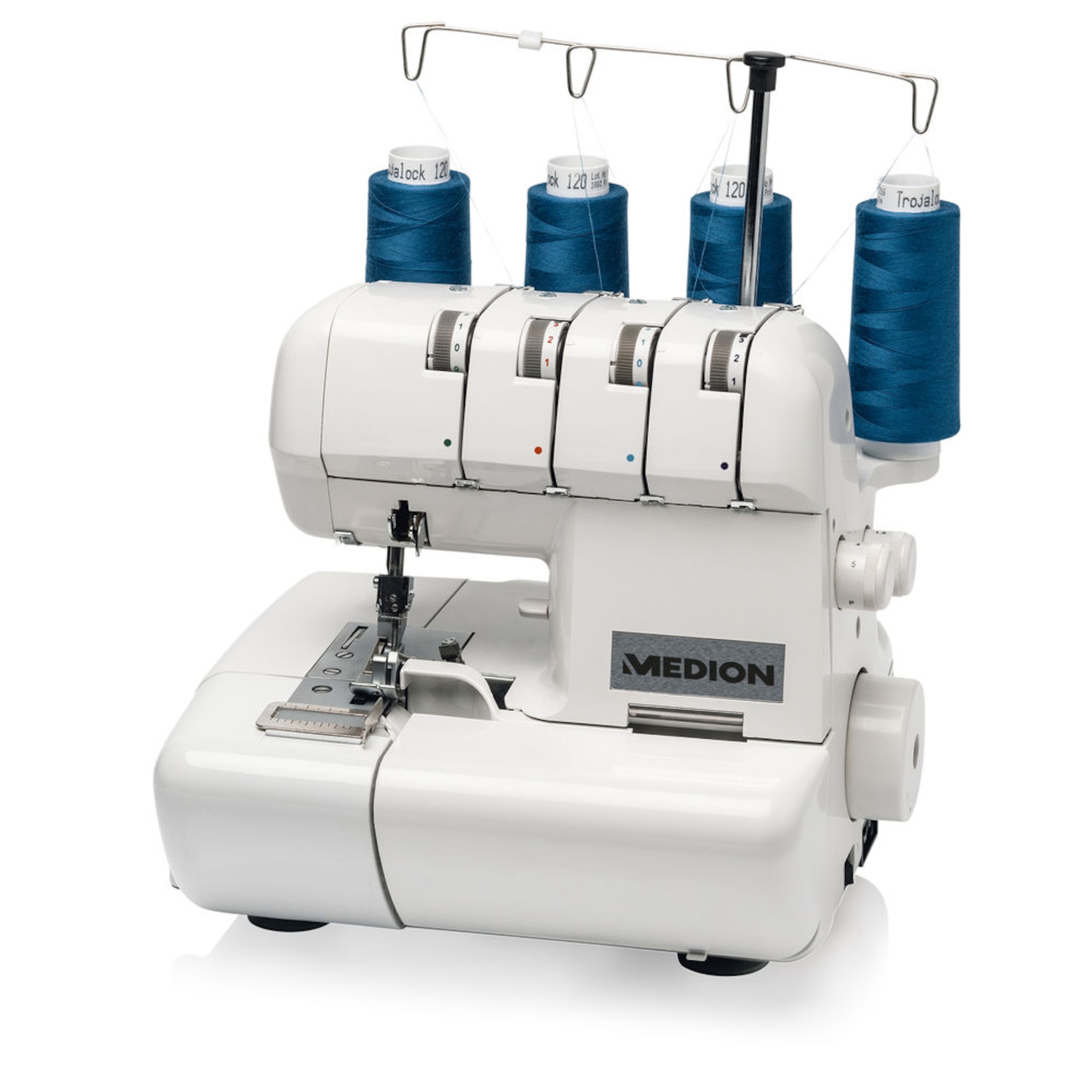 MEDION® Overlock Nähmaschine MD 14302 zum Schneiden, Nähen und Versäubern in einem Arbeitsgang mit Differentialtransport, Schnappfußautomatik & separat einstellbarer Fadenspannung