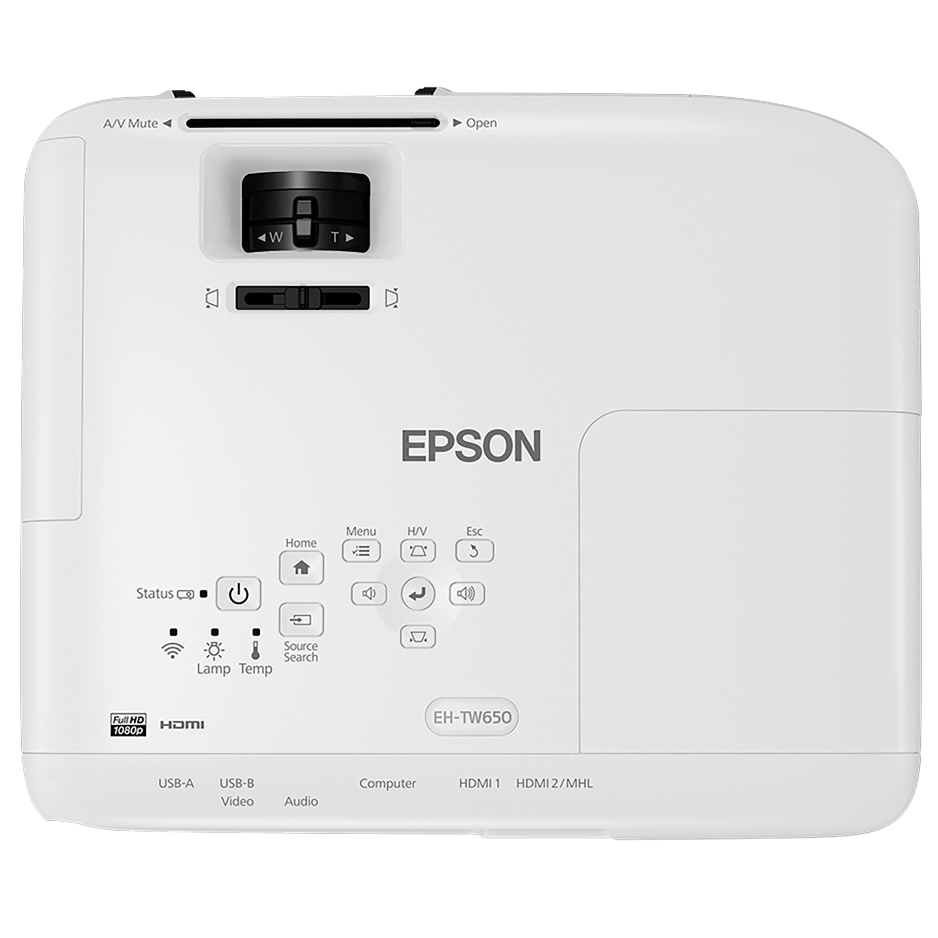 EPSON EHTW610 Beamer, Full HD1080pProjektor, Weiß und