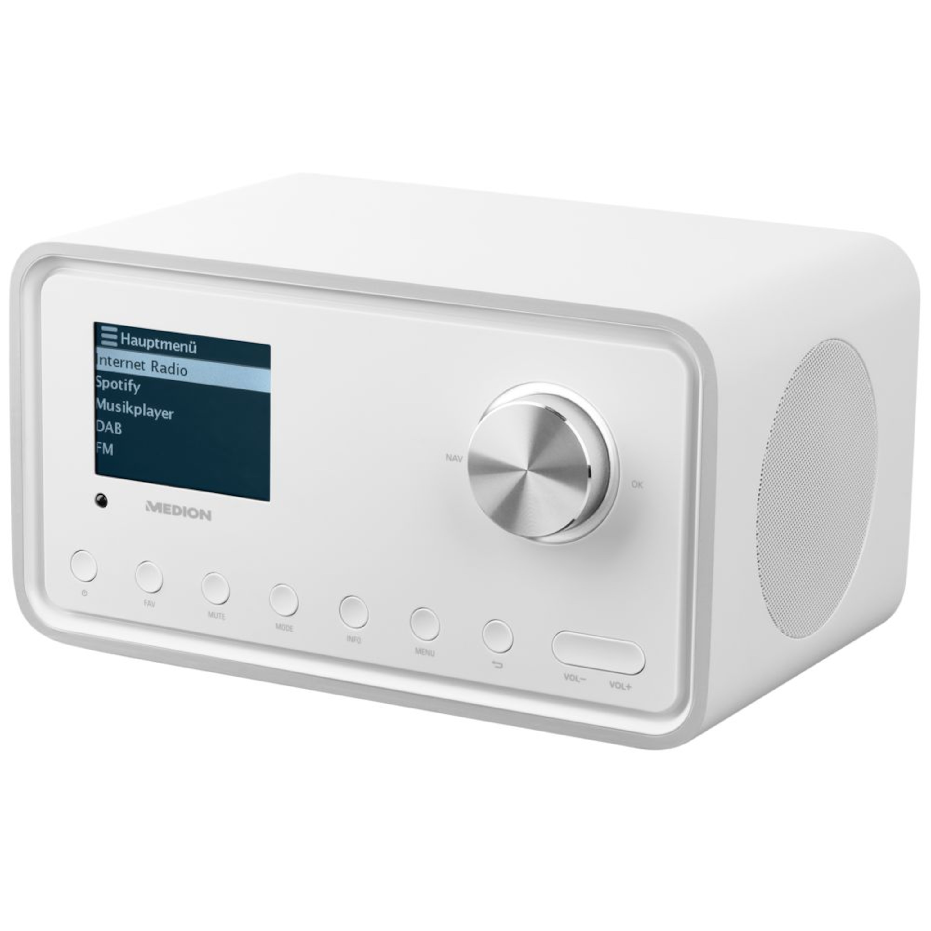 MEDION® S85105 Stereo Internetradio mit 2.1 Soundsystem, 8,1 cm (3,2") Farbdisplay, WLAN, DAB+ & UKW Empfänger, DLNA, 2 x 10 W RMS