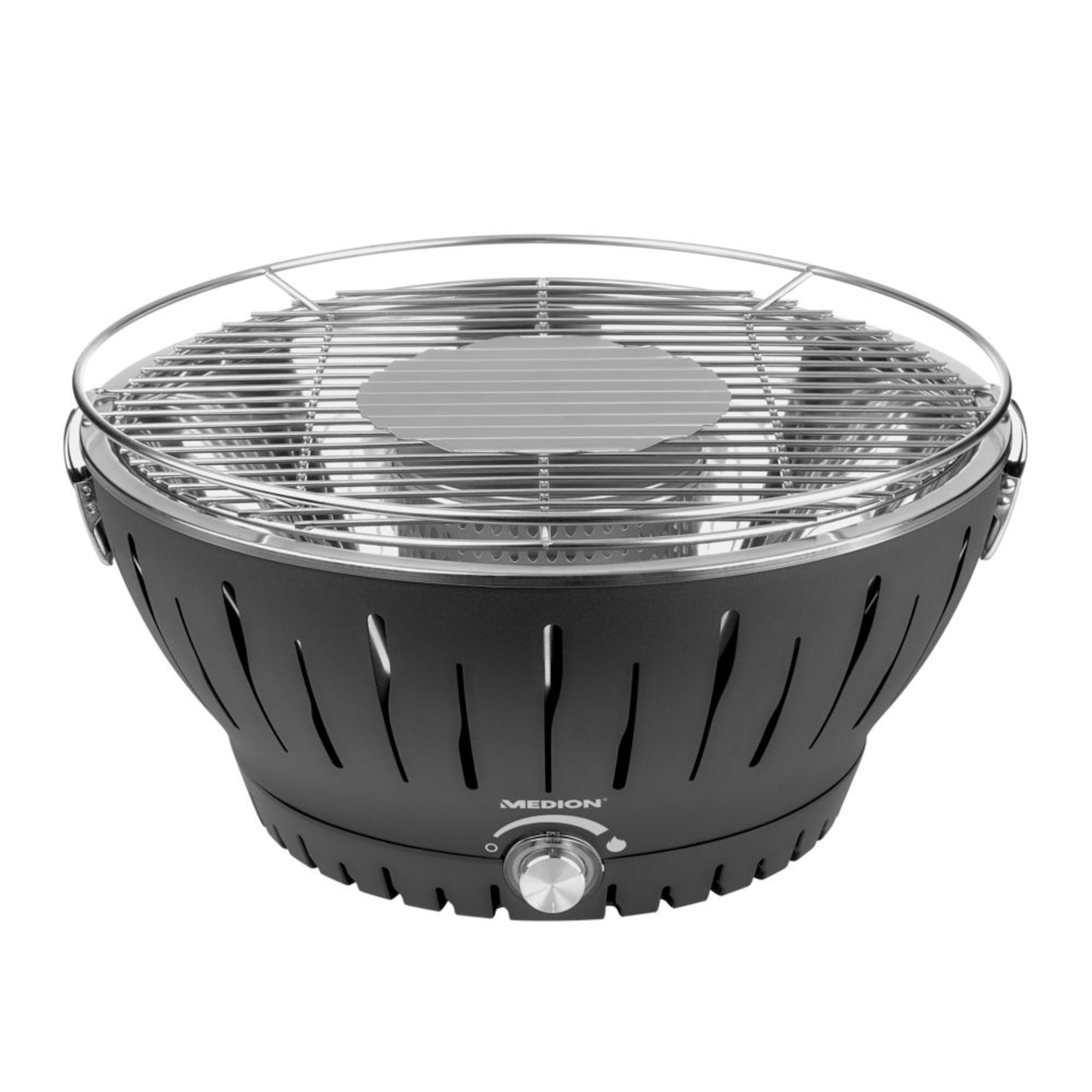 ECOM_MEDION_HW_MD18722_Holzkohlegrill_mit_Luefter_Front_Down_ohne_Fleisch