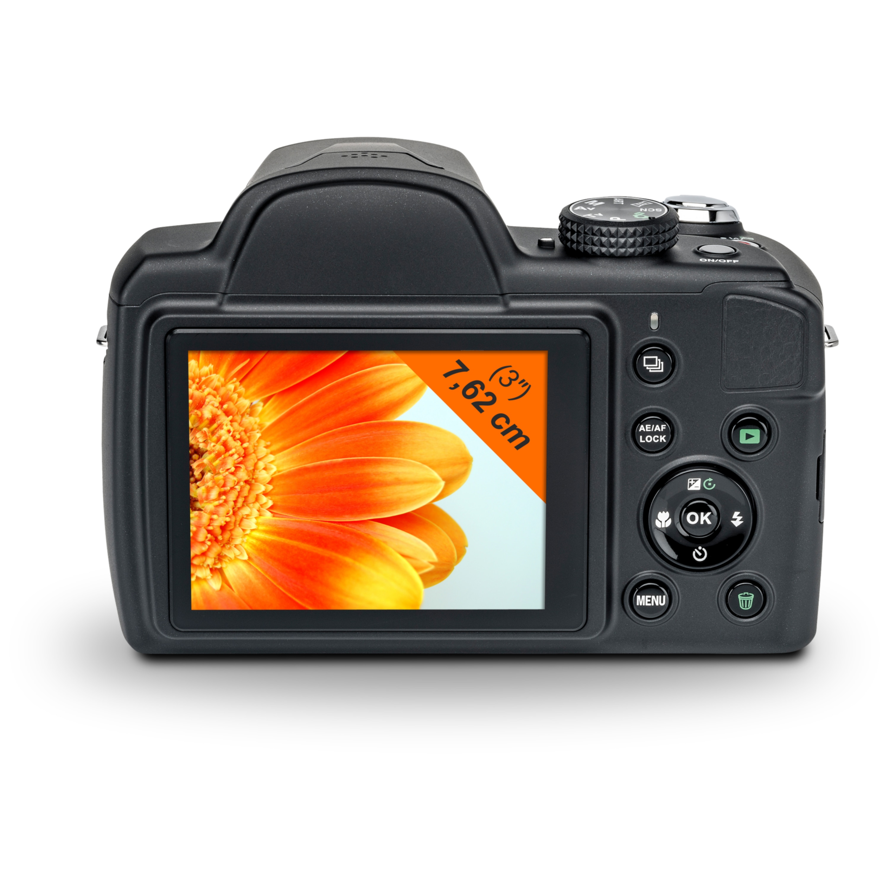 MEDION® LIFE® P44029 Digitalkamera, 20 MP, 7,62 cm (3") LC-Display, 35-fach optischer Zoom, 8-fach digitaler Zoom, HD Videoauflösung, Gesichtserkennung