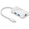 GOOBAY USB-C™ Multiport Adapter, Gleichzeitiger Ethernet Anschluss und 2x USB 3.0 A-Buchse auf USB-C™ Stecker