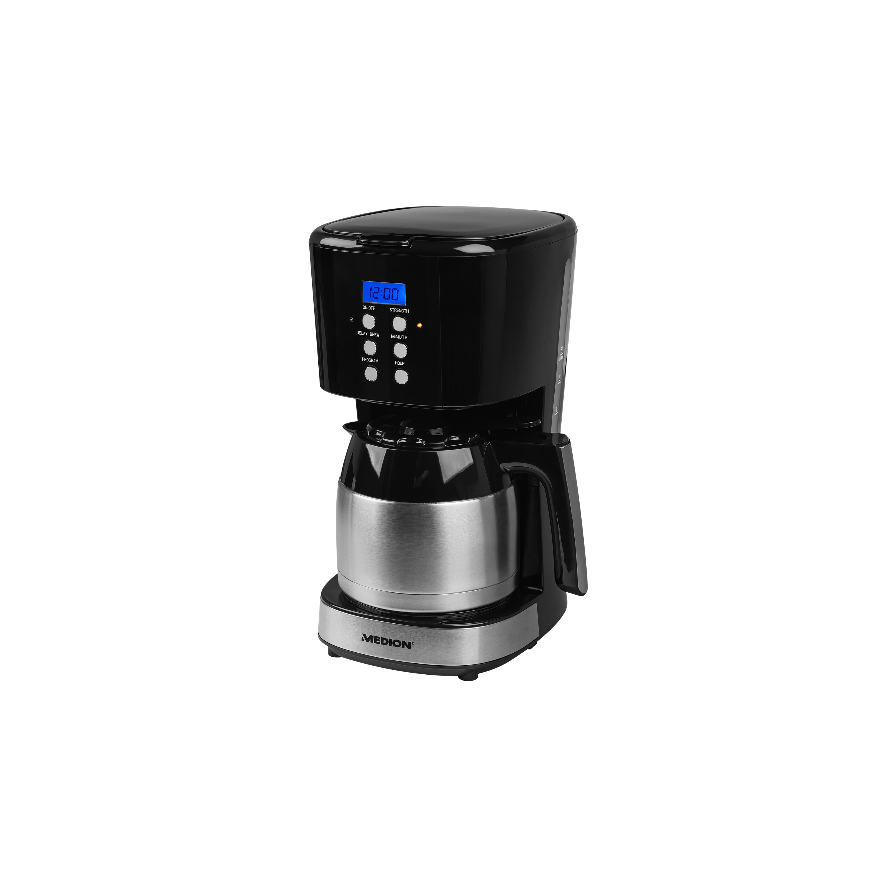 MEDION® Kaffeemaschine mit Thermokanne MD 18088, Timer-Funktion, Tropf-Stopp, 900 Watt, 1 Liter Fassungsvermögen