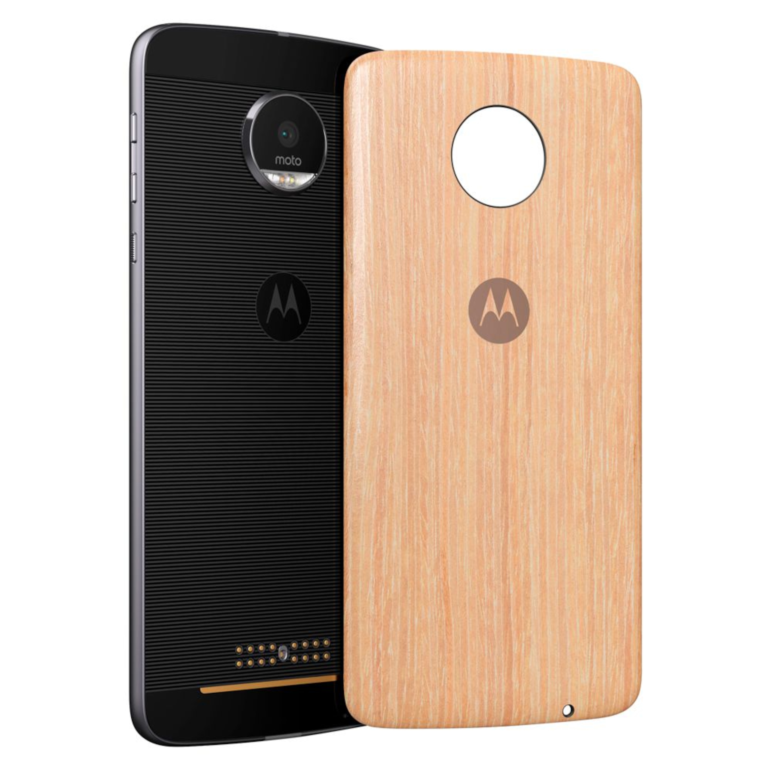 MOTOROLA moto Style Washed Oak Wood Back-Cover, Premium-Materialien, individuell anpasspar, geeignet für alle Smartphones der moto z Familie