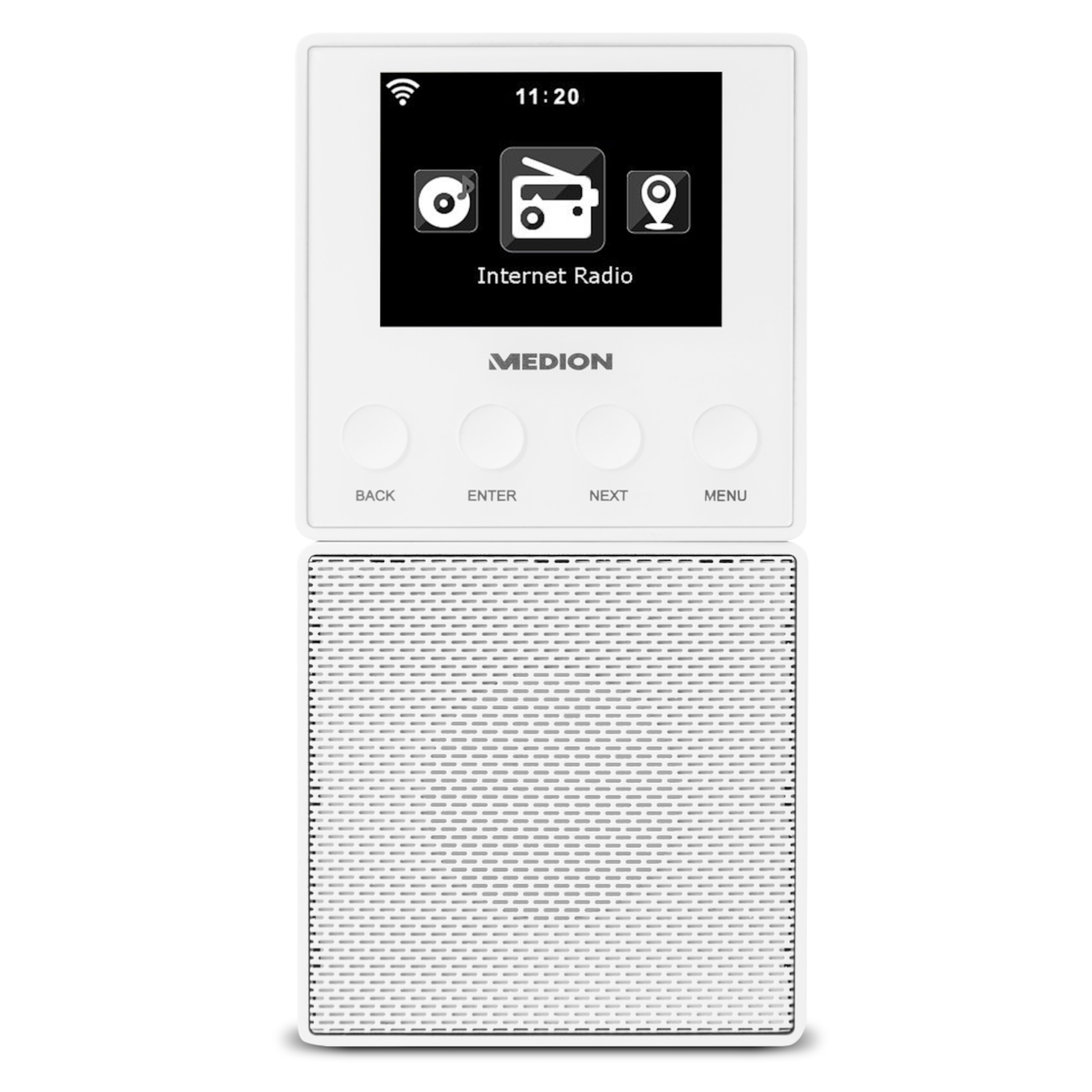MEDION® LIFE® E85032 Steckdosen Internetradio, 6,1 cm (2,4'') TFT-Farbdisplay, Steuerung per App, DLNA-/UPnP kompatibel, WLAN und Bluetooth®-Funktion   (B-Ware)