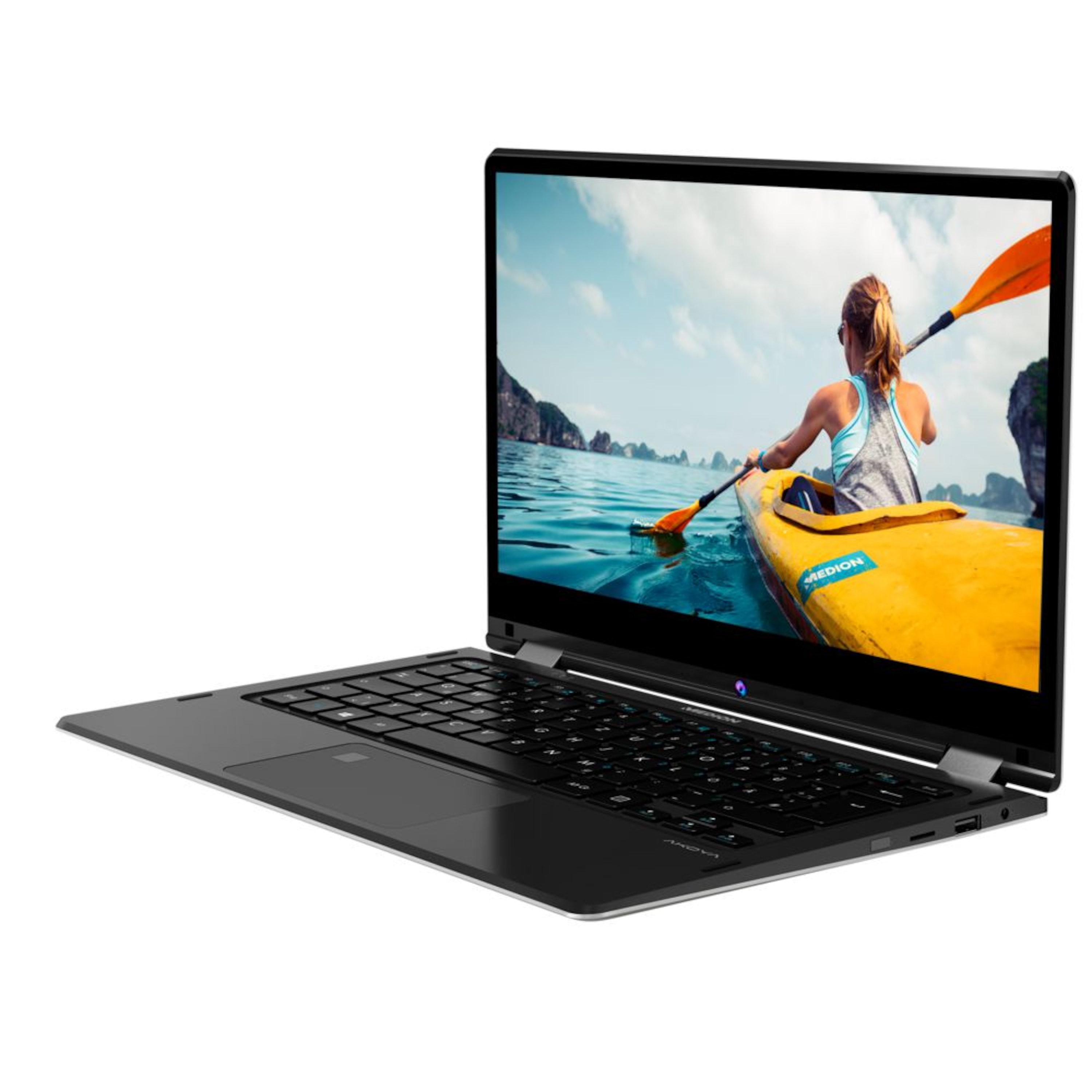 MEDION® AKOYA® E3215, Intel® Pentium® N4200, Windows 10 Home, 33,8 cm (13,3'') FHD Touch-Display, 64 GB Flash, 4 GB RAM, Convertible