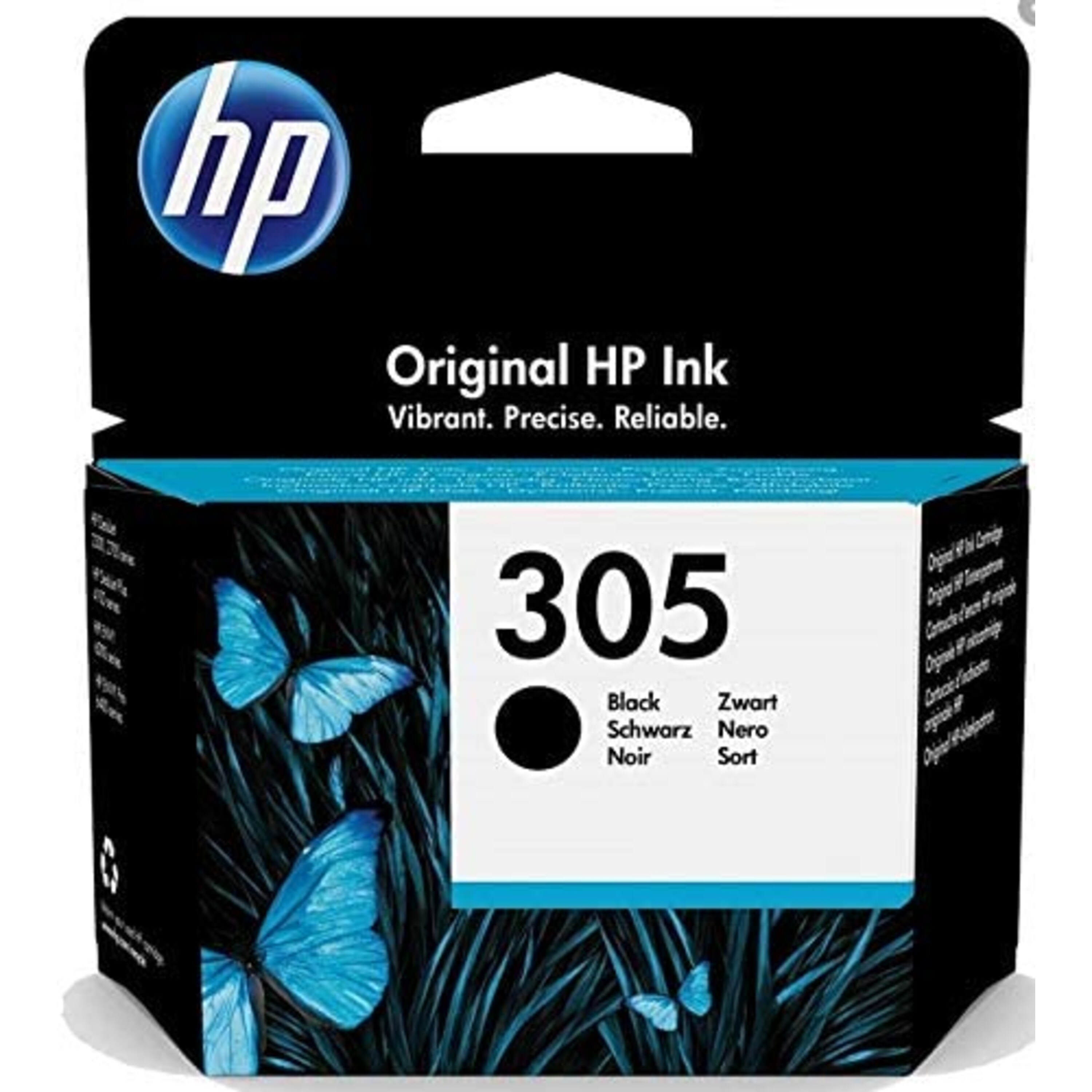HP 305 Original Druckerpatrone Schwarz, gestochen scharfe Texte in sattem Schwarz, zum Drucken von hochwertigen Dokumenten, zuverlässige Druckqualität
