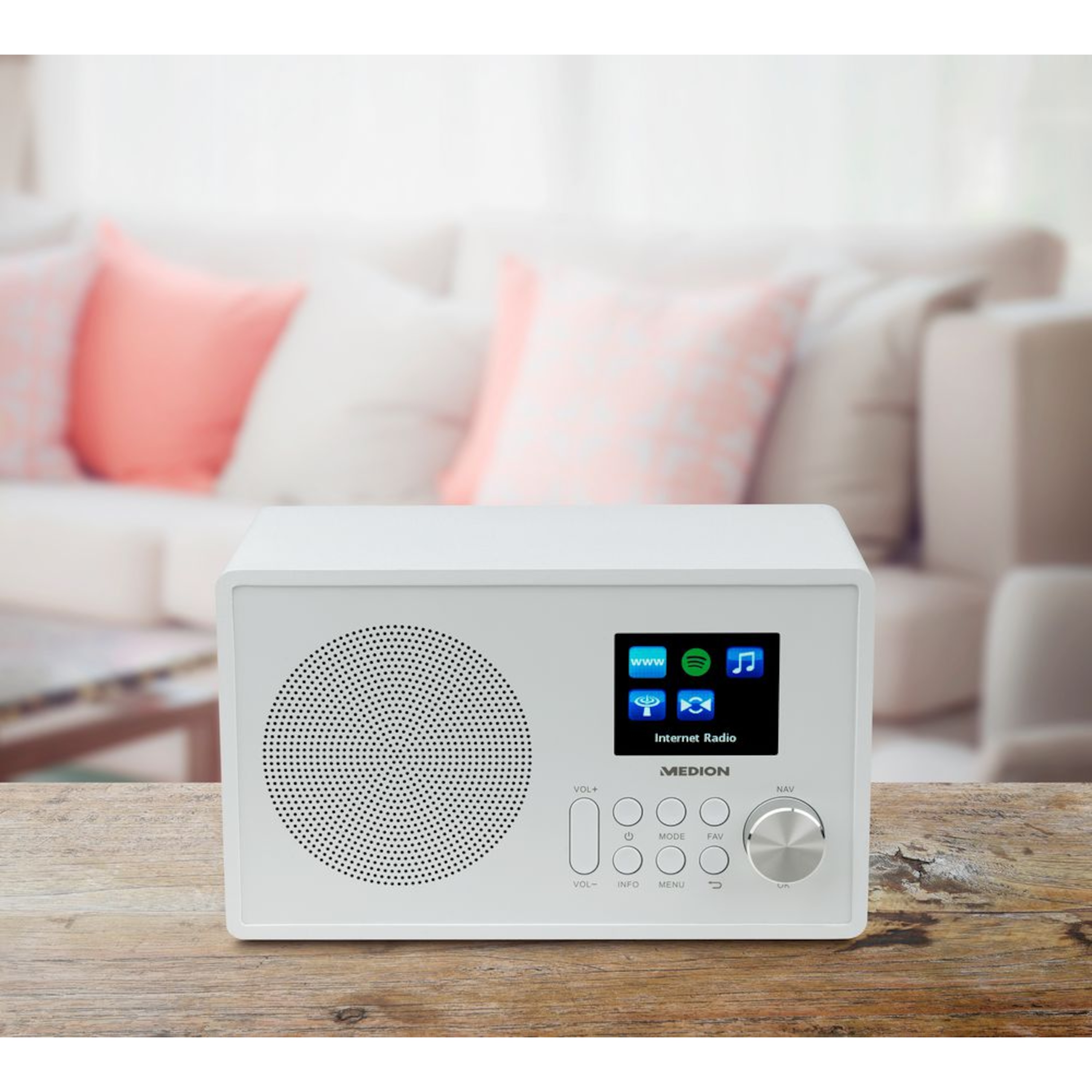 MEDION® LIFE® E85080 Internetradio, farbiges 6,1 cm (2,4'') TFT-Display, Empfang von über 25.000 Internetradiosendern, WLAN, DLNA, Spotify®-Connect, 1 x 10 W RMS  (B-Ware)