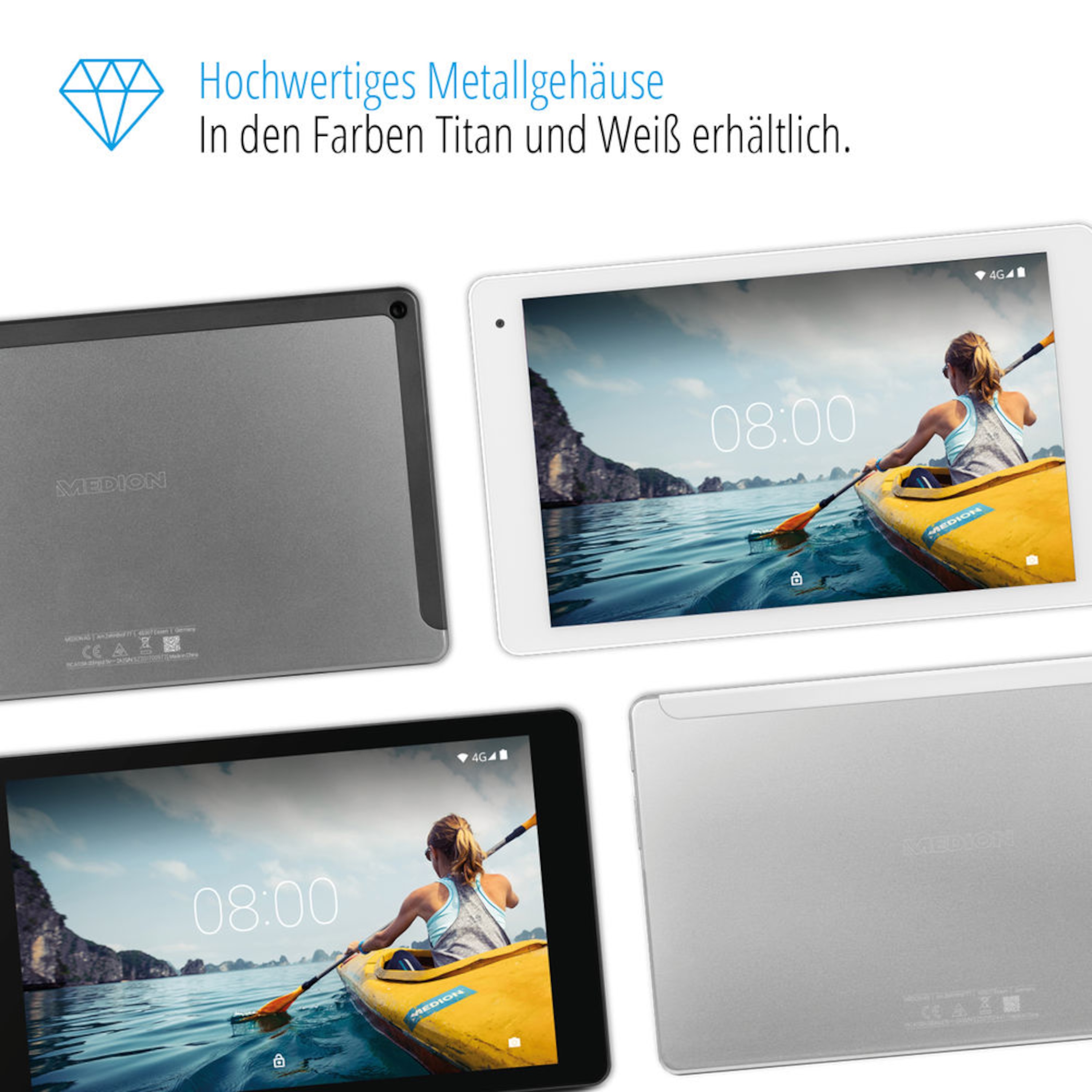 MEDION® LIFETAB® X10605 Tablet, 25,7 cm (10,1“) FHD Display mit Corning® Gorilla® Glass + Gratis USB Stick - ARTIKELSET