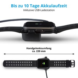 MEDION® LIFE® P2200 Fitnessuhr mit Farbdisplay, Multi-Sport Modi, Herzfrequenzmesser, Schlaftracking, Schrittzähler, Stoppuhr, Staub- und Wassergeschützt