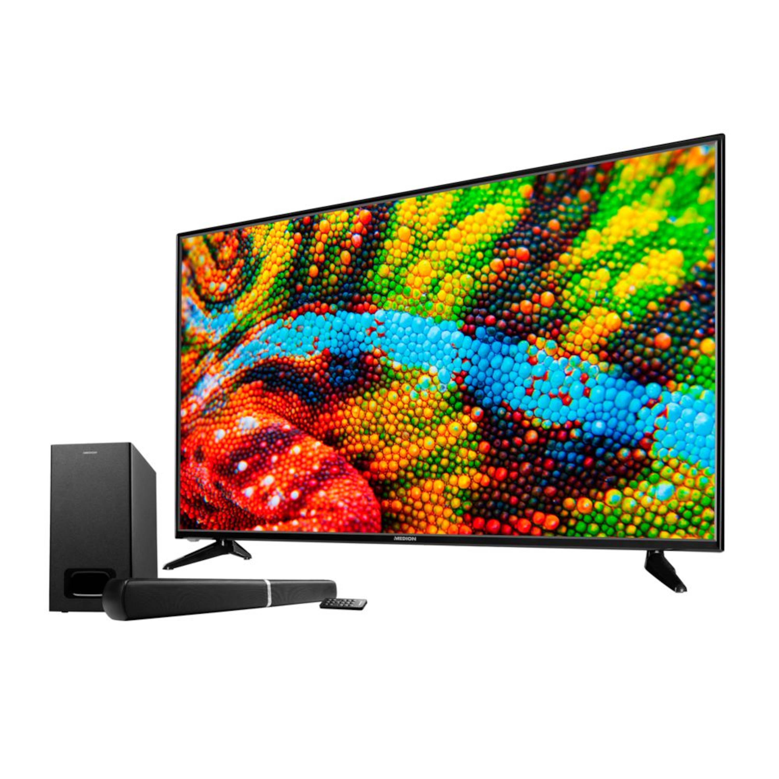 MEDION® LIFE® P15522 Smart-TV, 146,1 cm (58'') Ultra HD Display + 2.1 TV Soundbar E64126 - ARTIKELSET