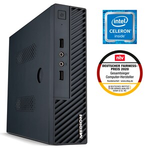 MEDION® AKOYA S23002 Mini PC | Intel Celeron J4105 | Windows 10 Home | Ultra HD Graphics | 4 GB RAM | 128 GB SSD (Refurbished)