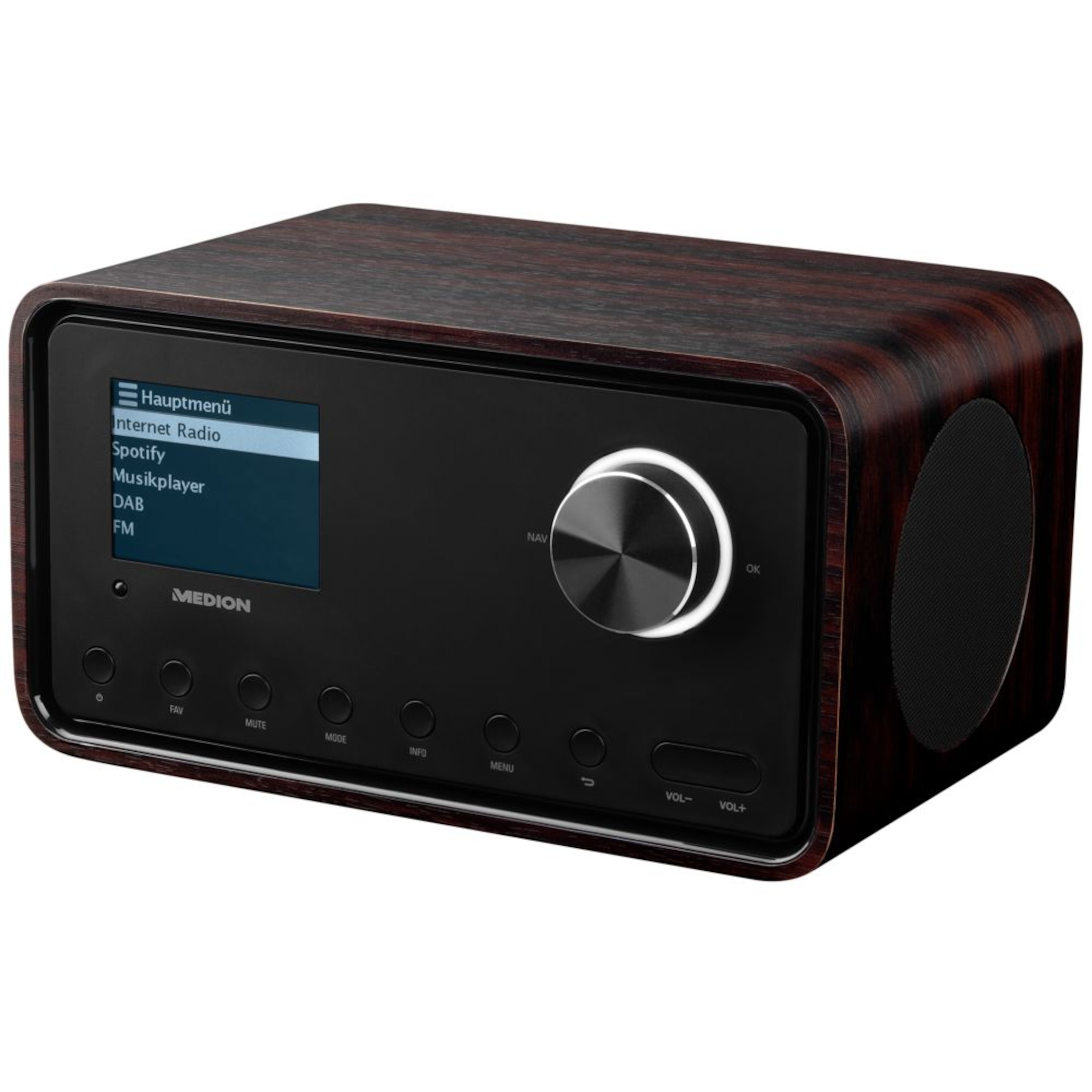 MEDION® S85105 WLAN Internet-Radio mit 2.1 Soundsystem, 8,1 cm (3,2") Farbdisplay, WLAN, DAB+ & UKW Empfänger, DLNA, 2 x 10 W RMS  (B-Ware)