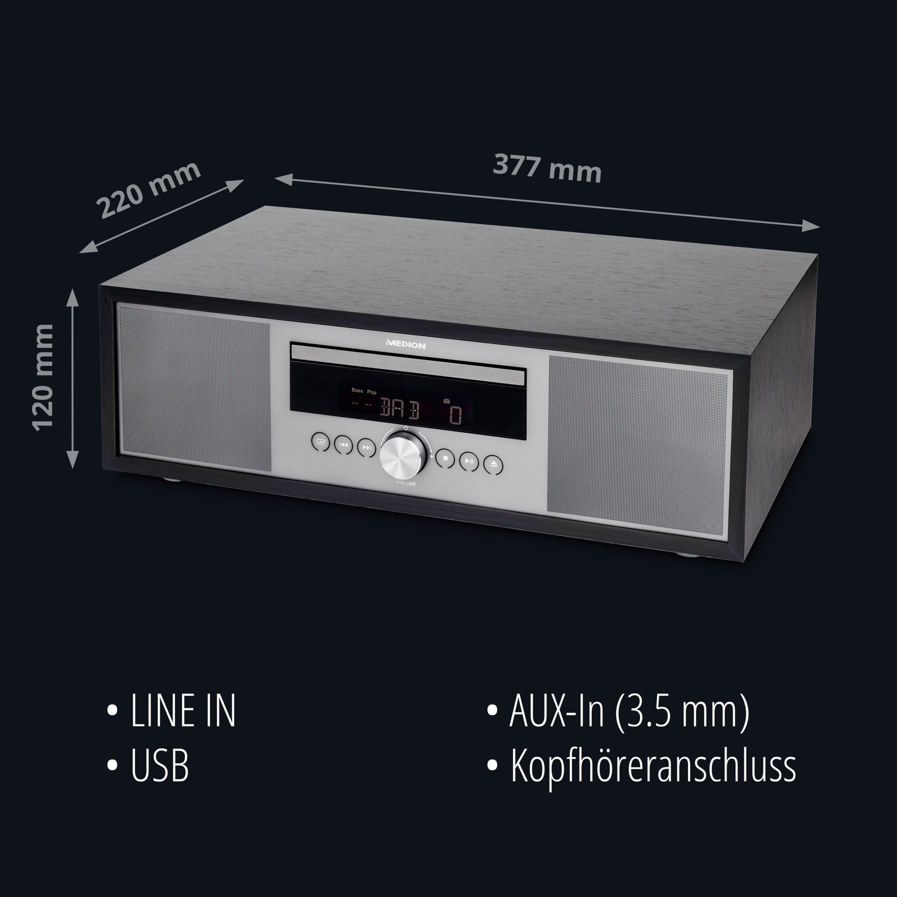 MEDION® LIFE® P64145 AllinOne Audio System, DAB+/PLLUKW StereoRadio