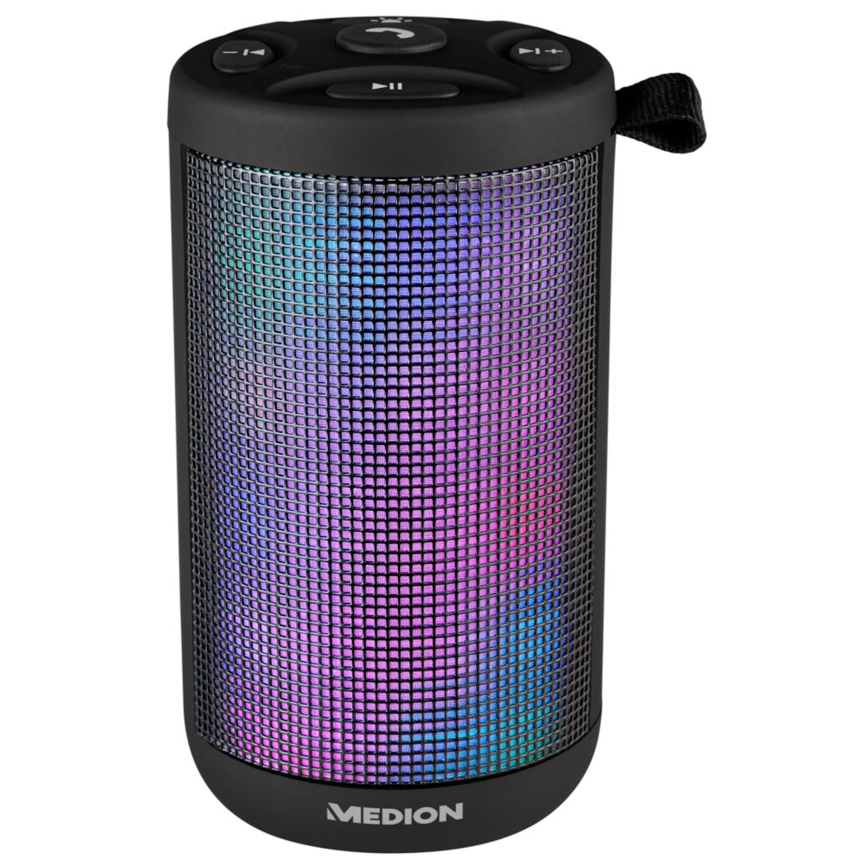 MEDION® LIFE® E61102 Bluetooth® Lautsprecher mit LED Lichtshow, 20 W Musikausgangsleistung, Freisprechfunktion, 20 LEDs, 7 Lichtmodi