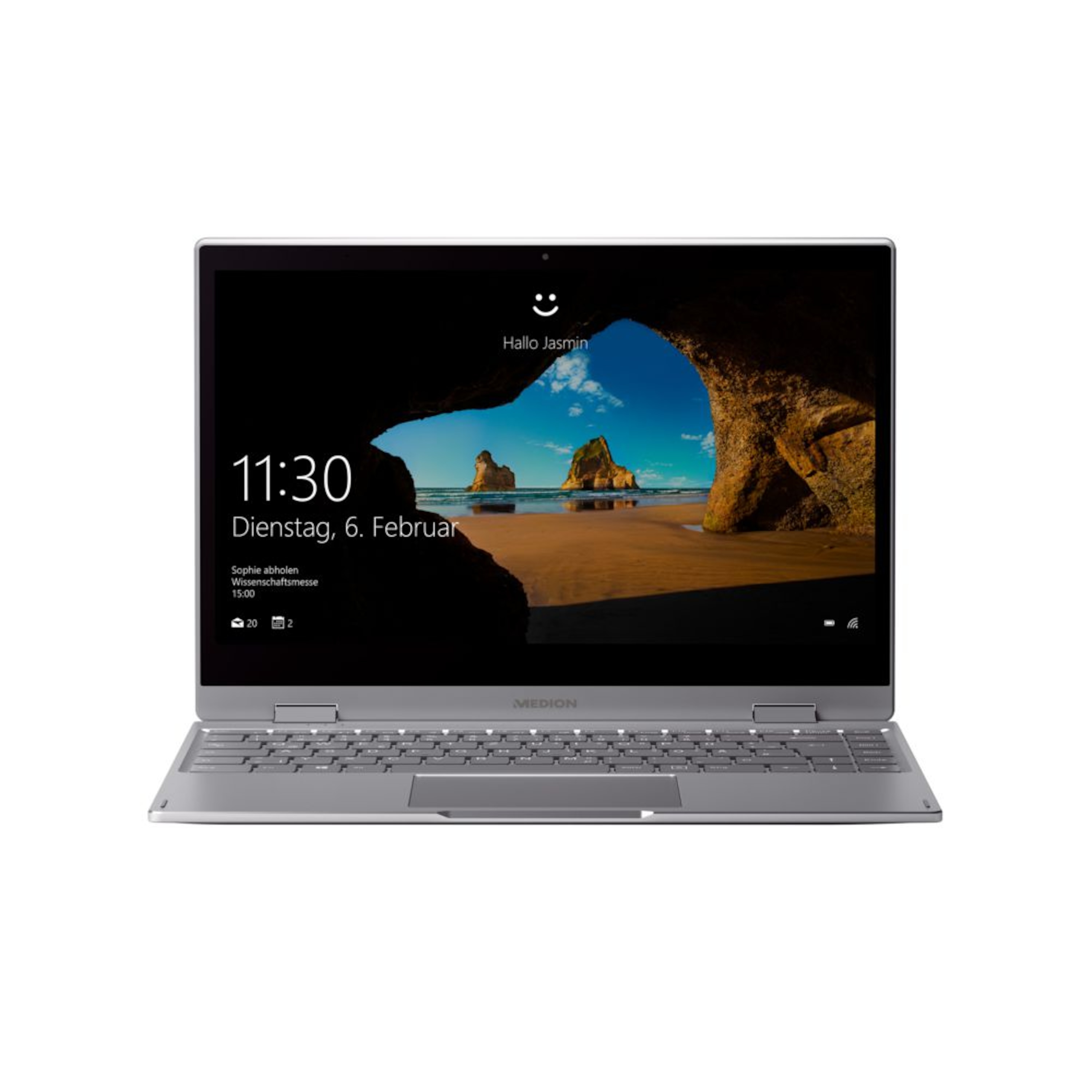 MEDION® AKOYA® E4272, Intel® Pentium® Silver N5000, Windows 10 Home im S Modus, 35,5 cm (14'') FHD Touch-Display, 64 GB Flash, 4 GB RAM, Convertible