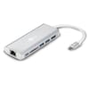 GOOBAY USB-C™ Premium Multiport-Dock, erweitert ein USB-C™ Gerät um 1x LAN, 1x HDMI™-, 2x USB 3.0, 1x SD-Karten Leser, USB-C™-Anschluss