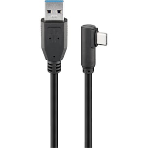 GOOBAY USB-C&trade; naar USB A 3.0 | Flexibele kabel 90° | Supersnelle synchronisatie en opladen | Maximaal 15 Watt