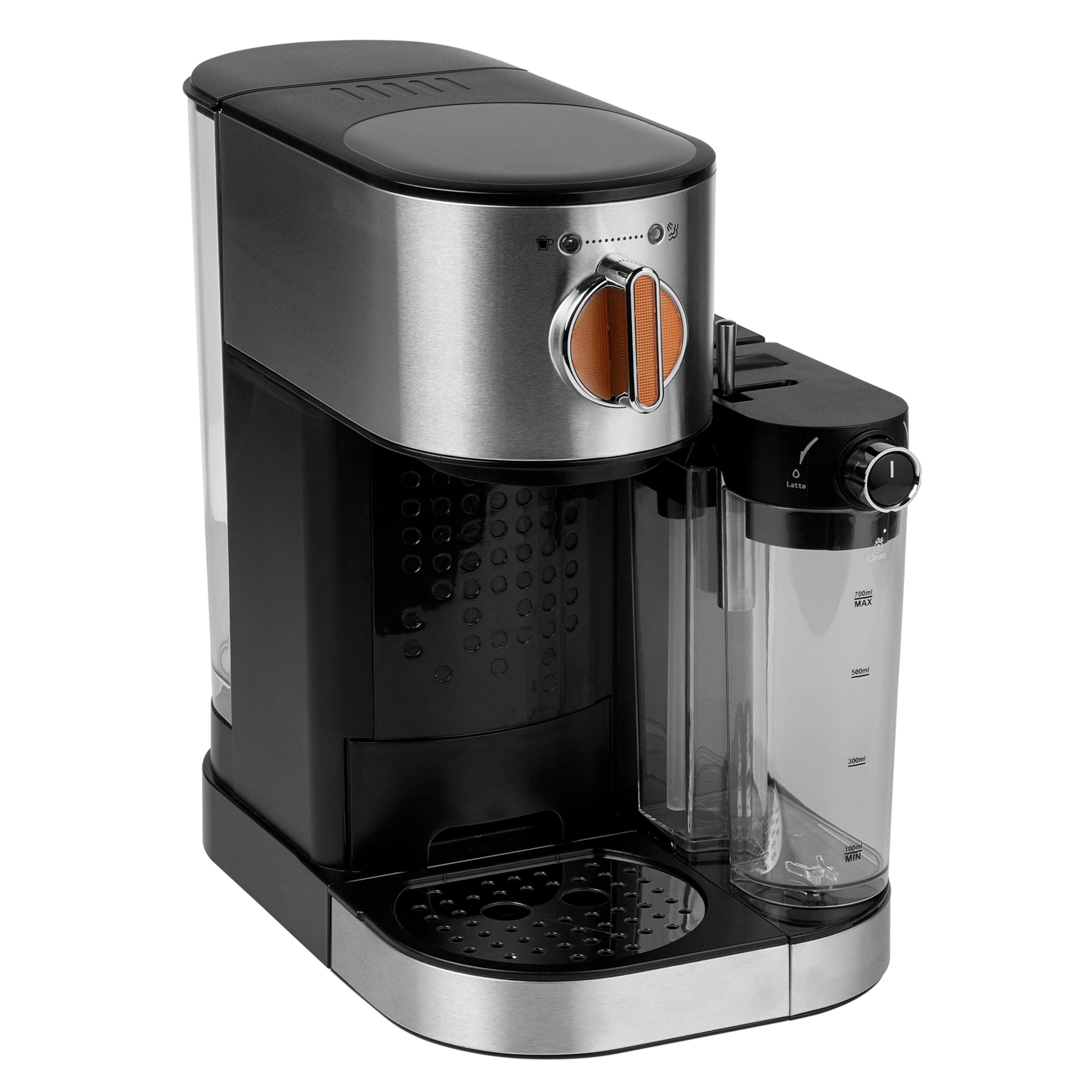 MEDION® Espressomaschine MD 17116 mit 15 bar, integrierter Milchaufschäumer, 1.470 Watt, 1,2 l Wassertank