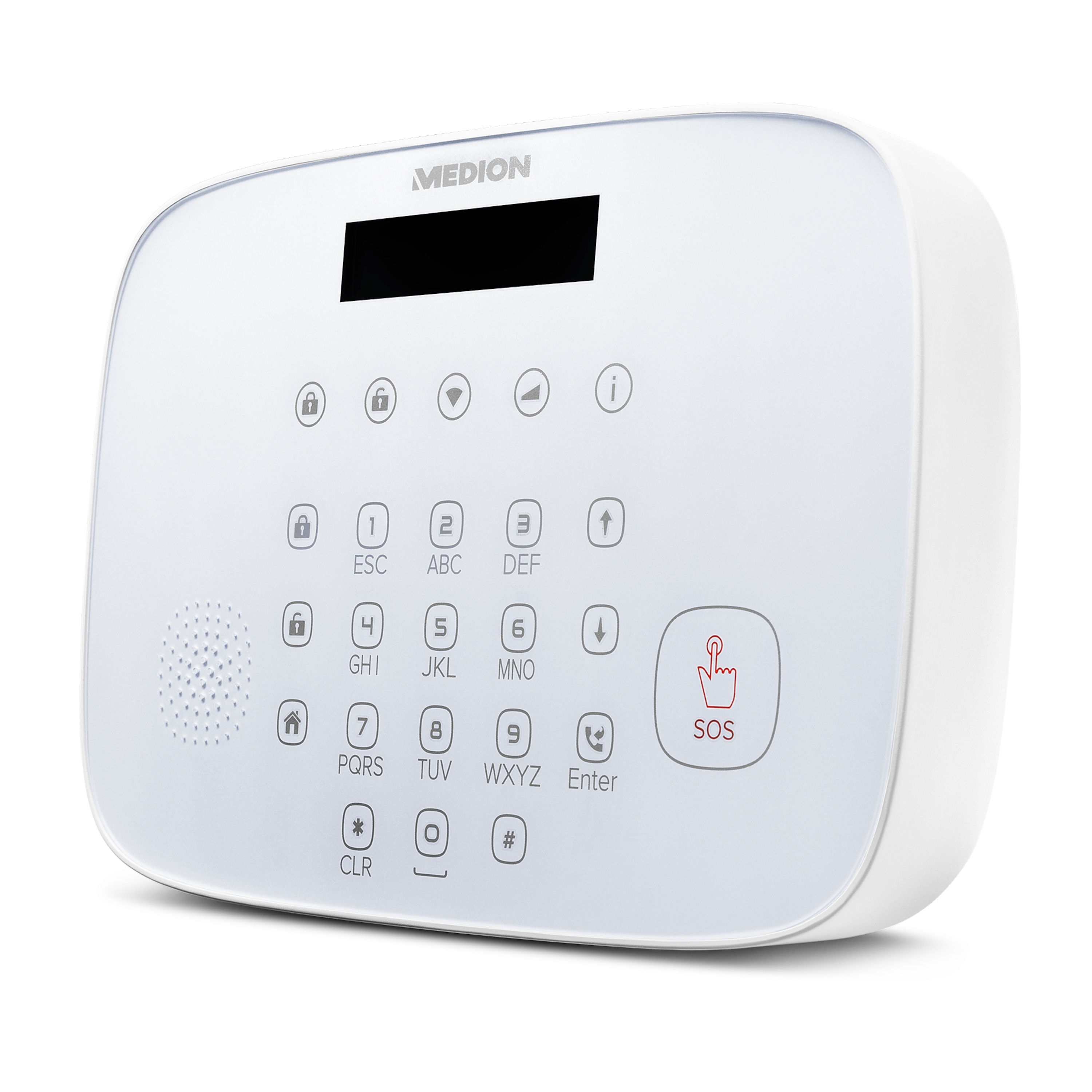 MEDION® Smart Home Alarmsystem Zentrale P85732, Zuverlässige Sicherheit im Haus, Echtzeit Benachrichtigung, Datentransfer via Mobilfunk & WLAN