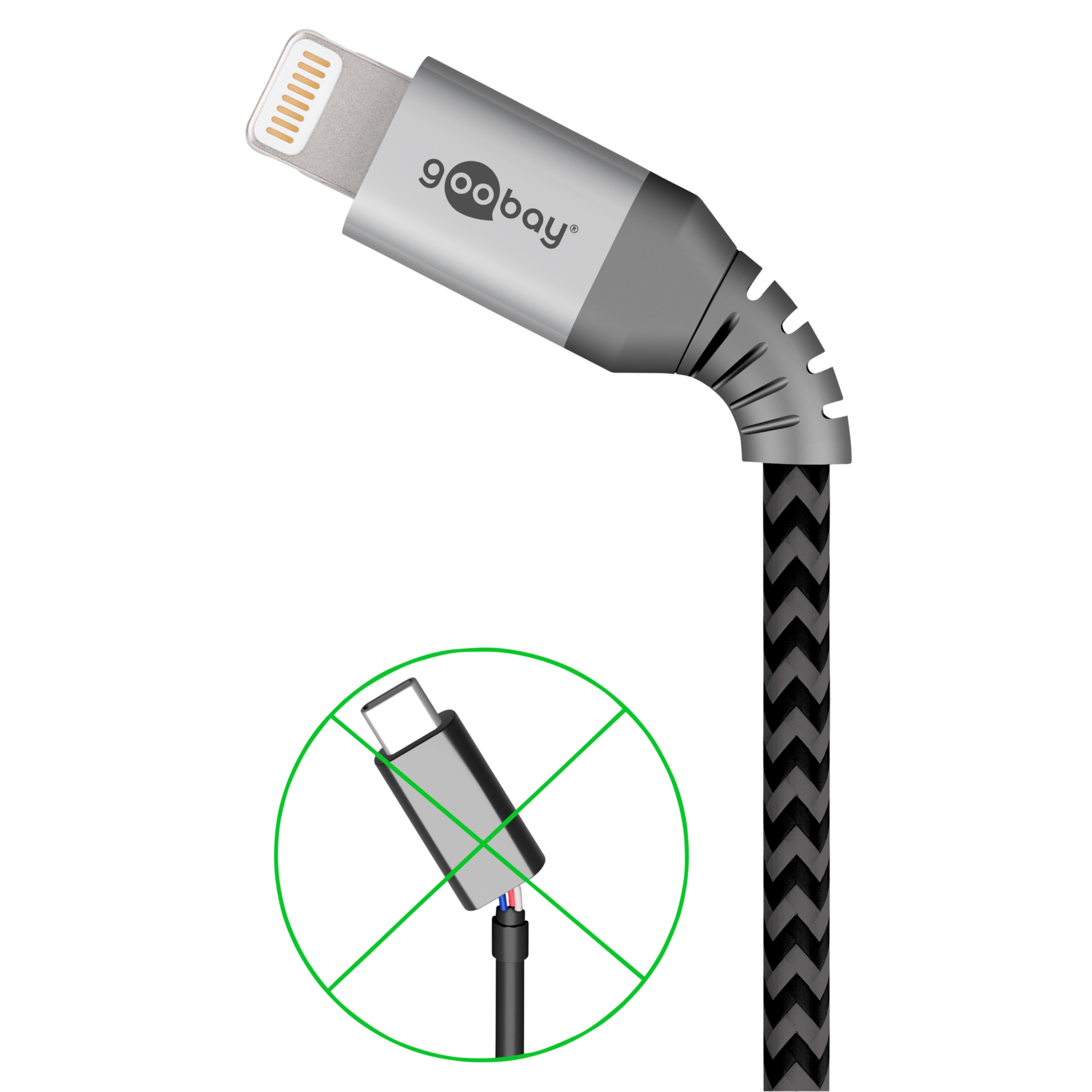 WENTRONIC Lightning auf USB-A Kabel, extra-robust, Apple MFi zertifiziert (z.B. für Apple iPhone, iPad, Geräte)