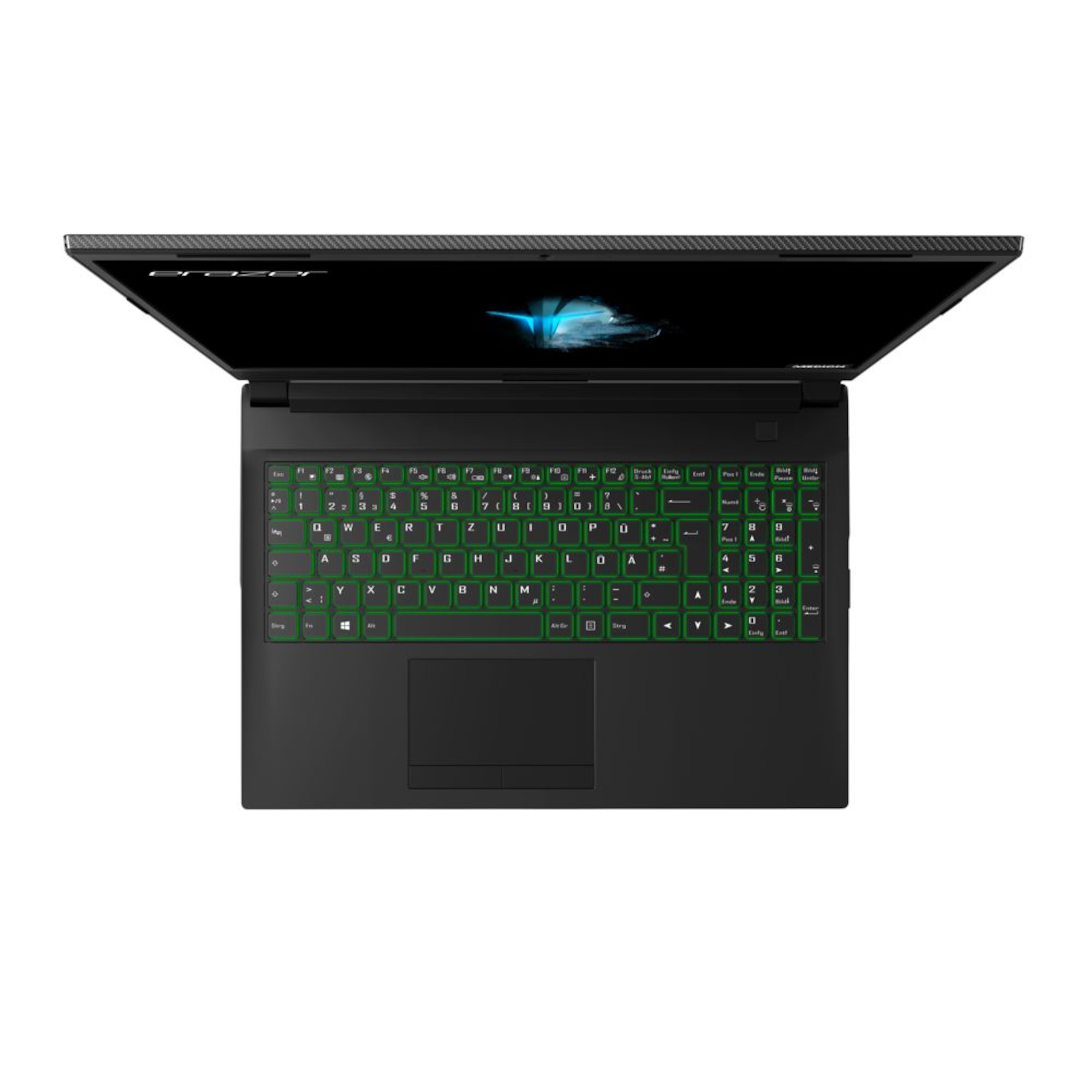 ECOM_MEDION_NB_P15805_Front_Top_Down_open_Backlit_green