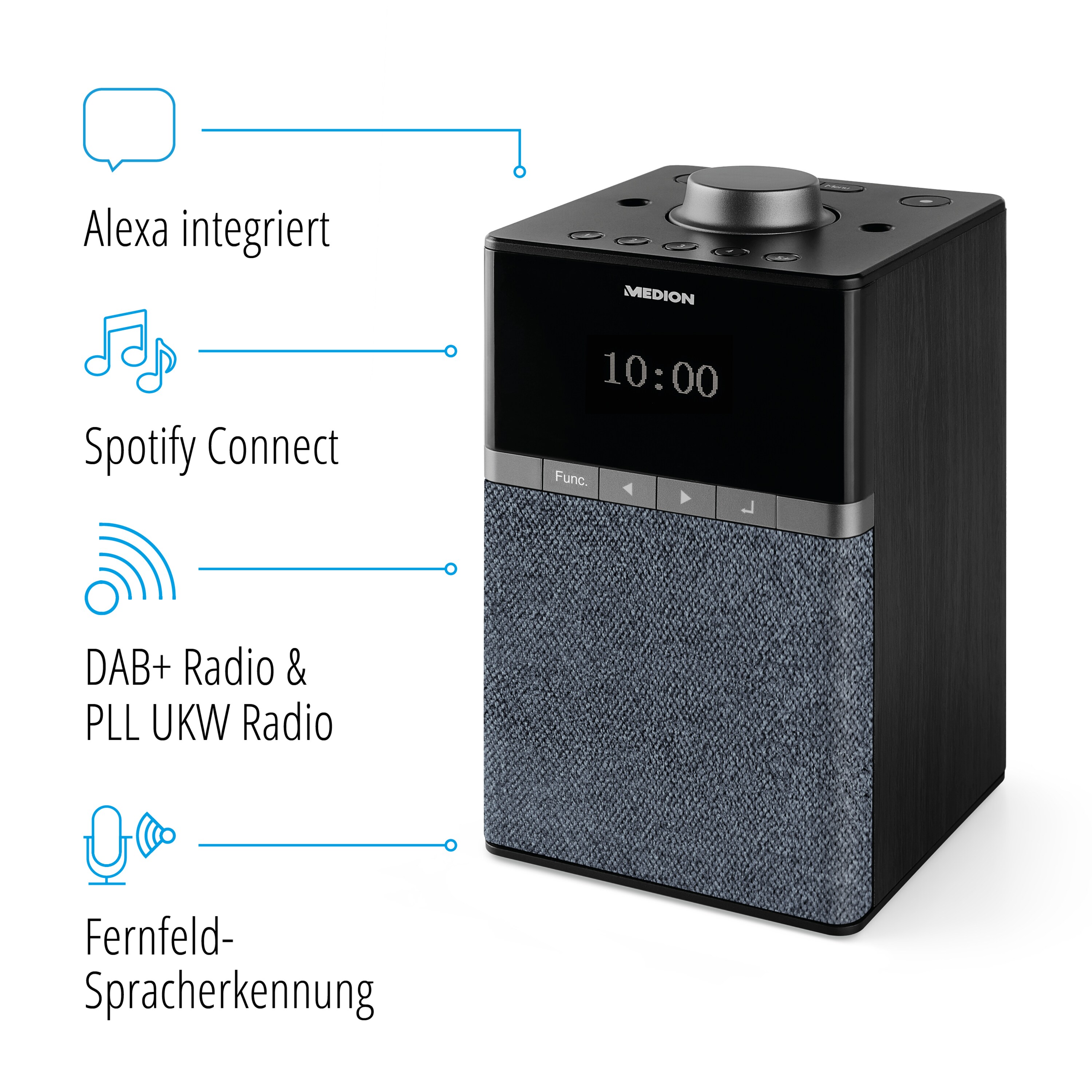 MEDION® LIFE® P66130 WLAN DAB+ Radio mit Amazon Alexa