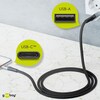 WENTRONIC USB-C™ auf USB-A Kabel, extrem belastbar, Knickschutz, geflochtenes Textilkabel und Aluminiumgehäuse