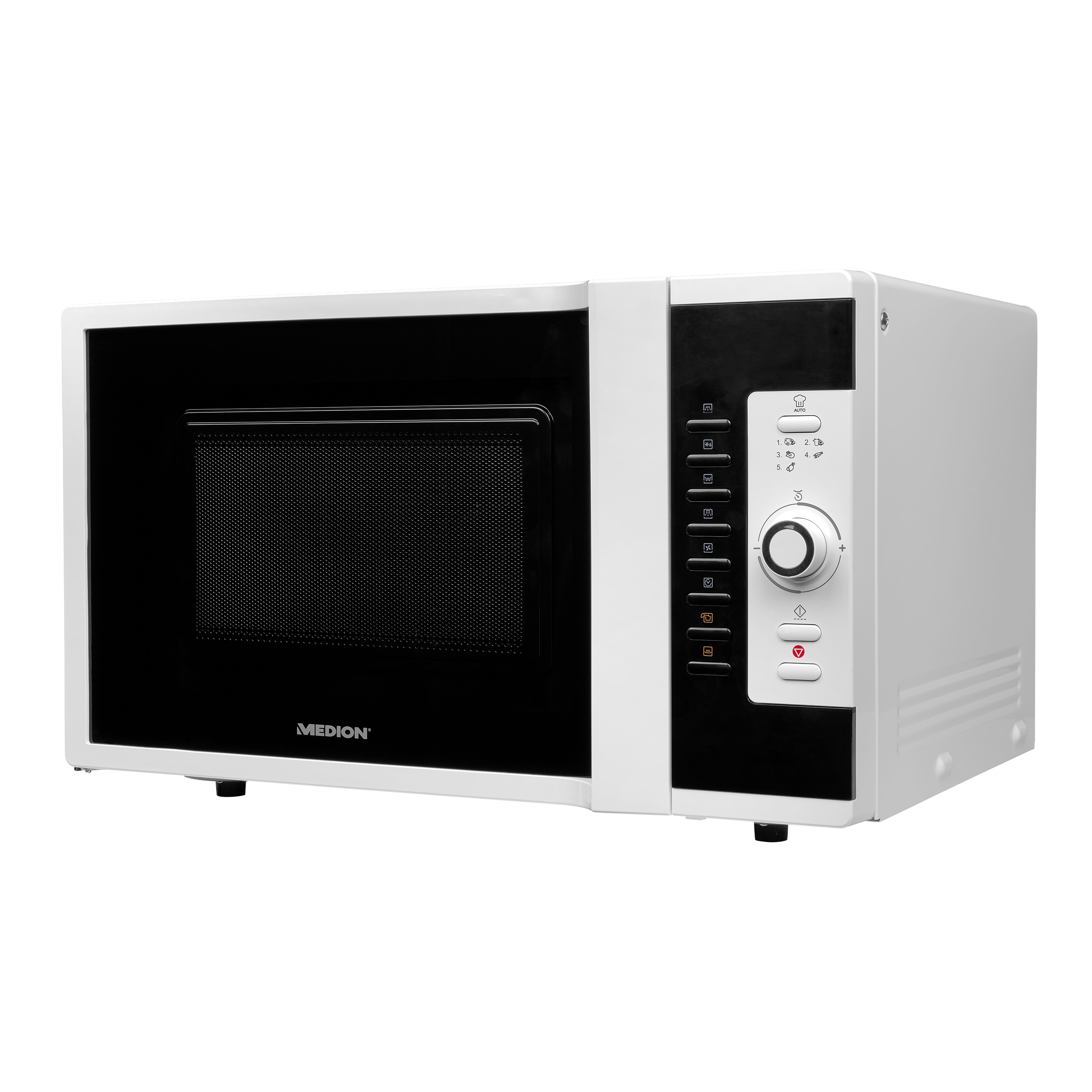 MEDION® 3in1 Mikrowelle MD 18502, Kombination aus Mikrowelle, Ofen und Grill, 5 Automatikprogramme, 28 L Garinnenraum, weiß