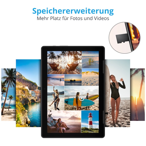 MEDION® LIFETAB® E10713 Tablet, 25,5 cm (10“) FHD Display, Betriebssystem Android™ 10, 64 GB Speicher, 3 GB RAM, Quad-Core-Prozessor, LTE