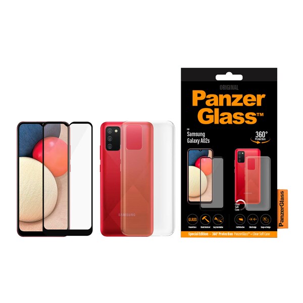 PANZERGLASS PanzerGlass Displayschutzfolie + Clear Soft Case für Samsung Galaxy A02s