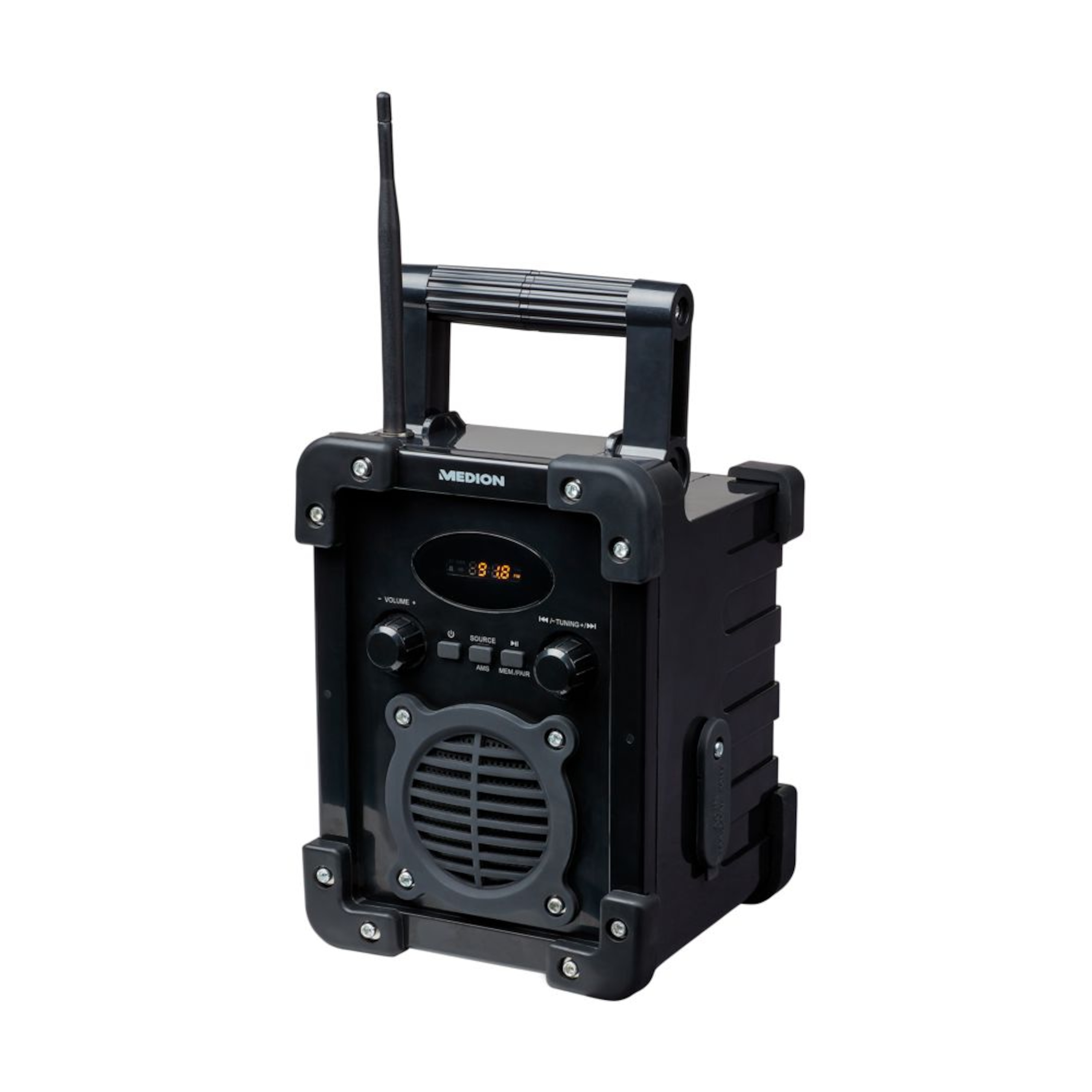 MEDION® LIFE® E66430 Bluetooth® Baustellenradio, LED-Display, PLL-UKW Radio, Spritzwassergeschützt (IP44)  (B-Ware)