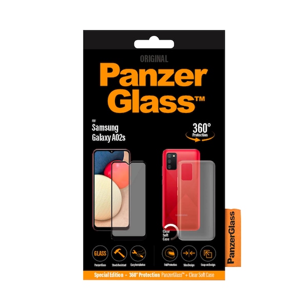 PANZERGLASS PanzerGlass Displayschutzfolie + Clear Soft Case für Samsung Galaxy A02s