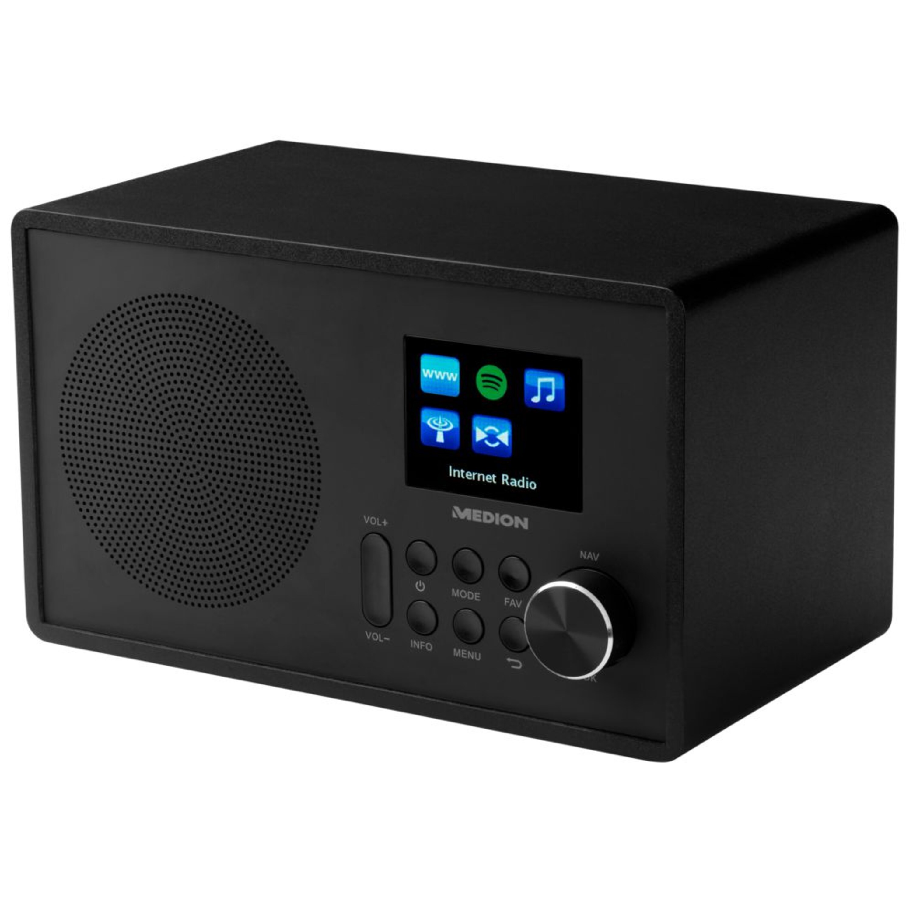 MEDION® LIFE® E85080 Internetradio, farbiges 6,1 cm (2,4'') TFT-Display, Empfang von über 25.000 Internetradiosendern, WLAN, DLNA, Spotify®-Connect, 1 x 10 W RMS