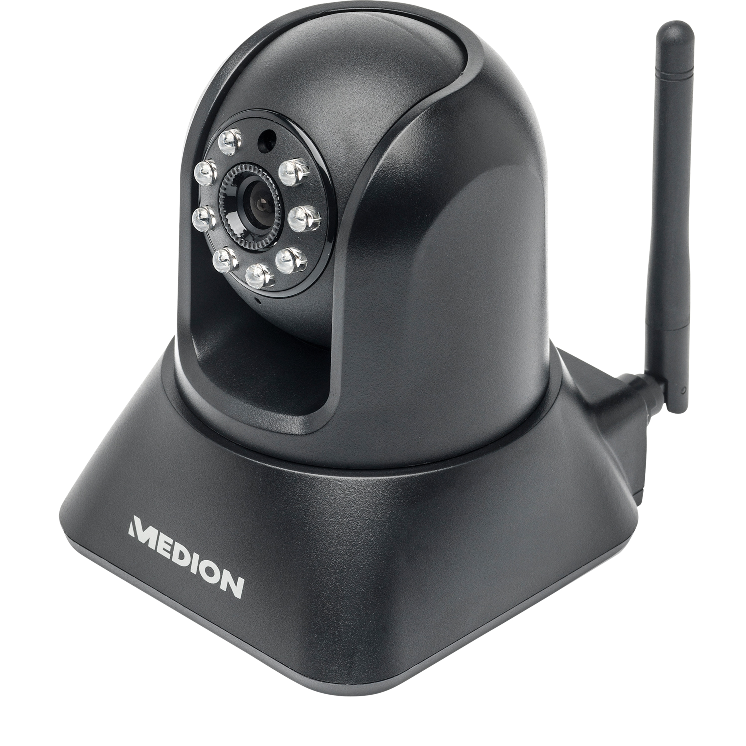 MEDION® LIFE® P86019 Kabellose Netzwerk-IP-Überwachungskamera, VGA-Video-Auflösung, CMOS Farbsensor, Bewegungserkennung, Nachtmodus, schwenkbar