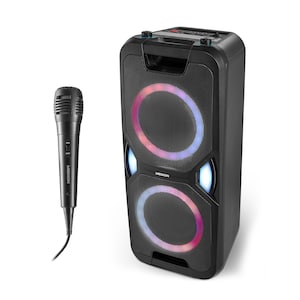 MEDION® Système audio colonne LIFE P67038 avec Bluetooth | bass puissante | connecteur micro | LED ambiance | USB
