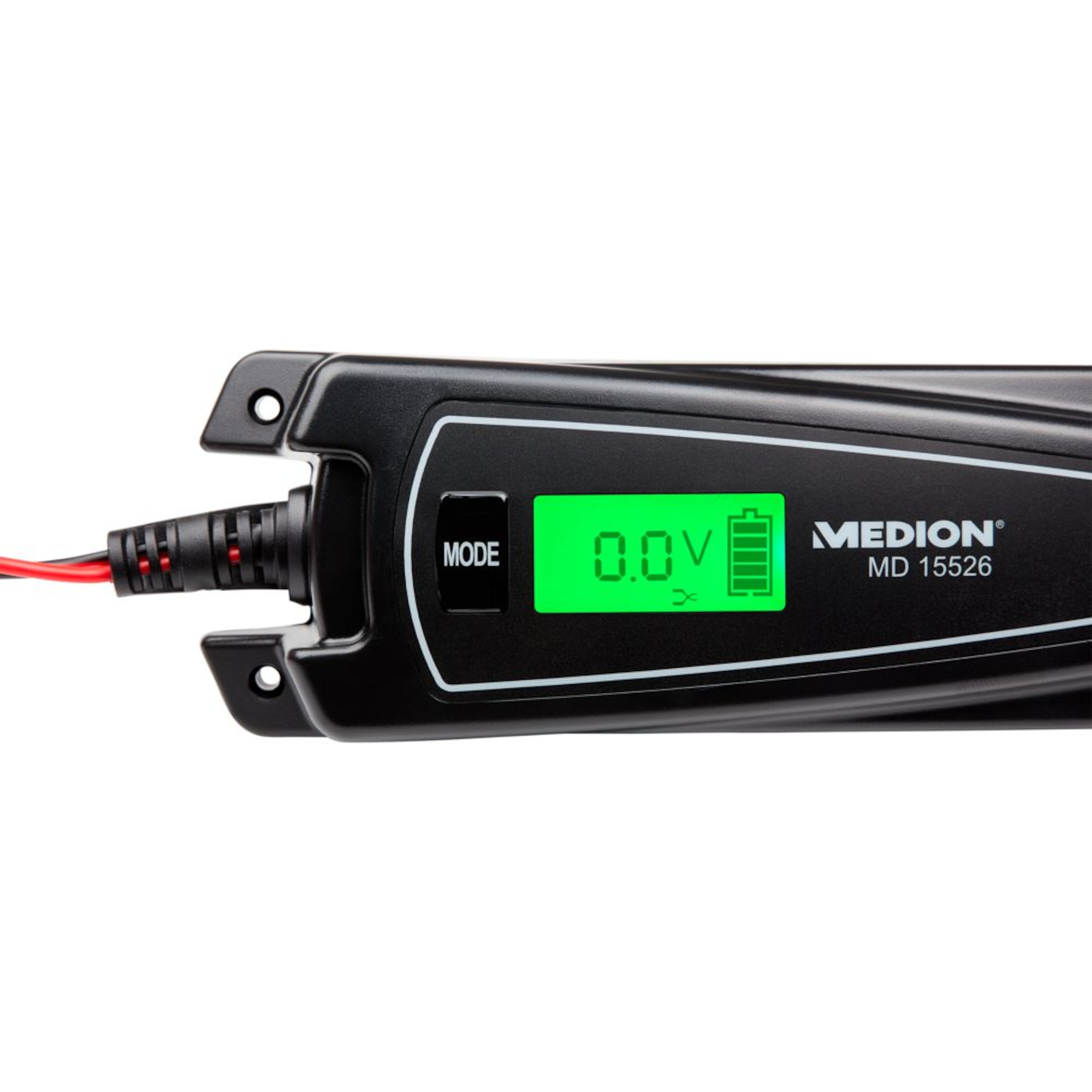 MEDION® KFZ-Batterieladegerät MD15526, Wiederbelebung von Autobatterien, automatische Anpassung, 1,9 m Lade- und 1,8 m Netzkabel