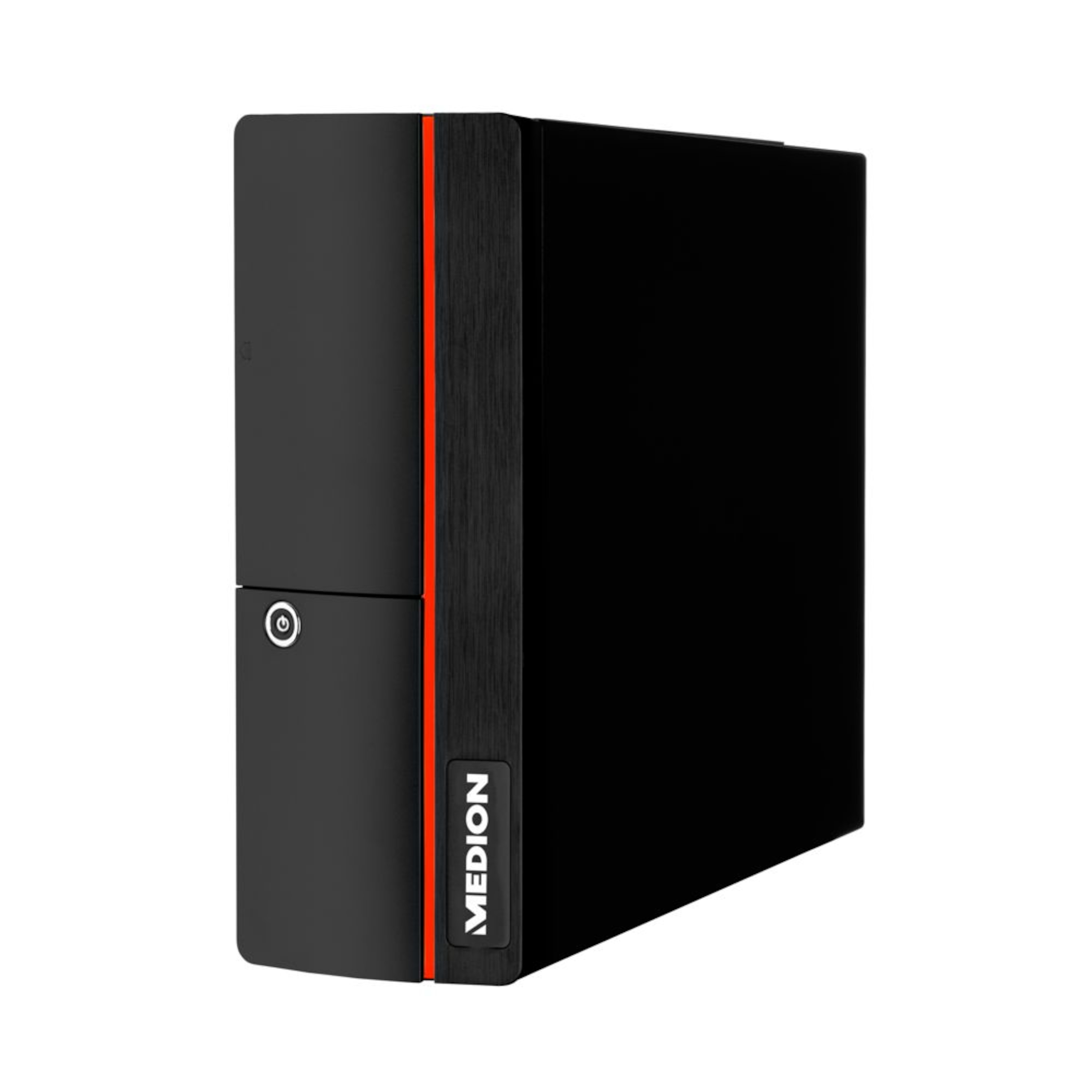ECOM_MEDION_PC_P8_Front_Side_right_schwarz_orange