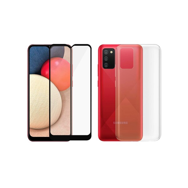 PANZERGLASS PanzerGlass Displayschutzfolie + Clear Soft Case für Samsung Galaxy A02s