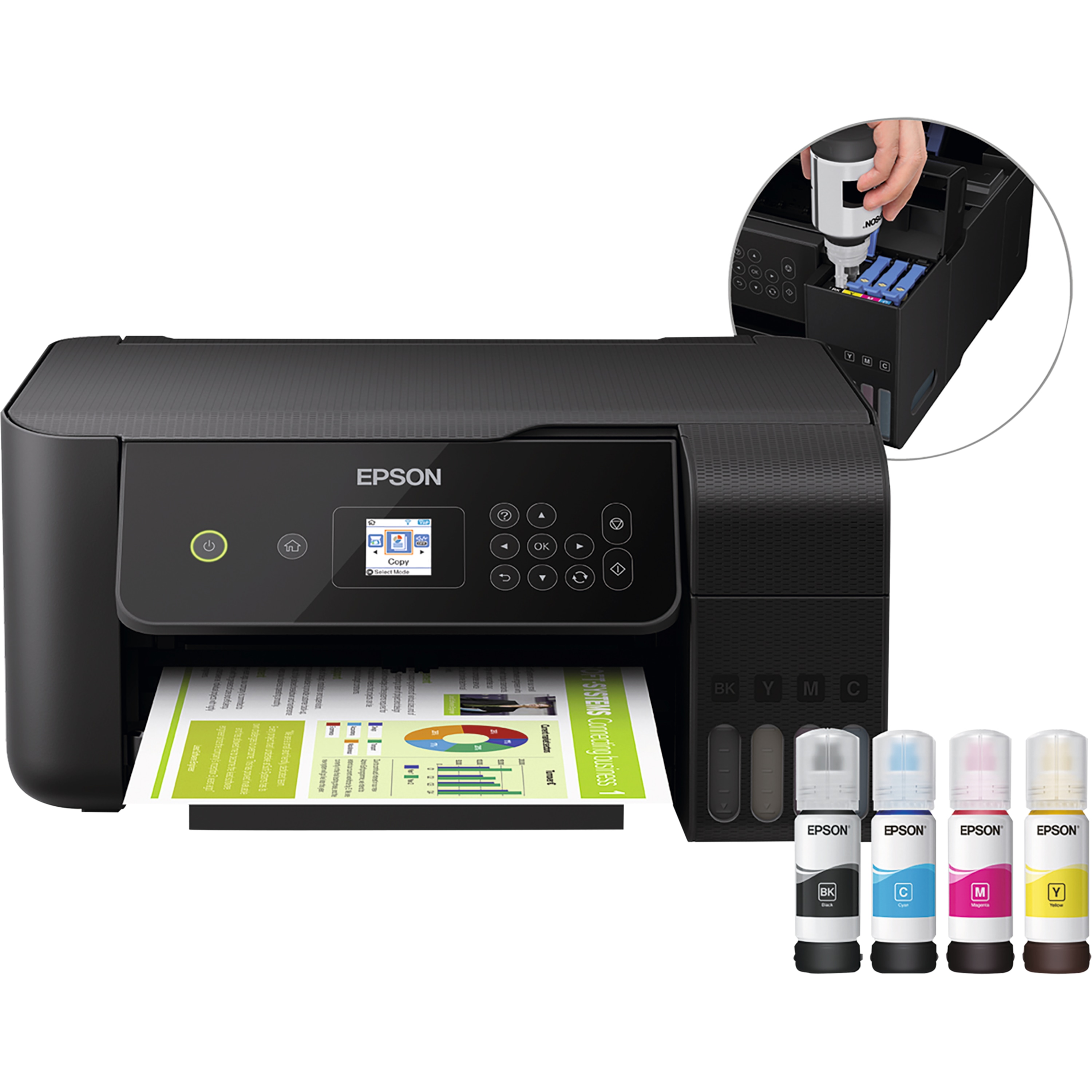 EPSON EcoTank ET-2720 3-in-1 Drucker, LC-Farbdisplay, WiFi, Drucken ...