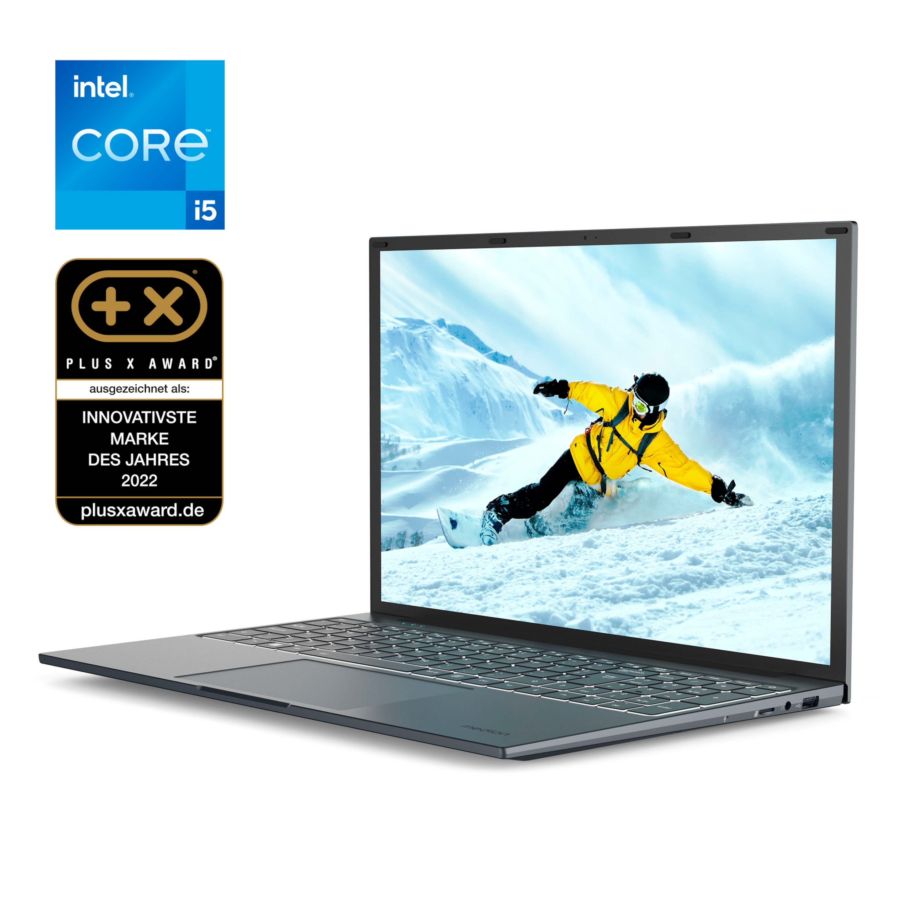 MEDION® E16433, Intel® Core™ i5-1235U, Windows 11 Home, 40,6 cm (16,0'') FHD+ Display, Intel® Iris® Xe Grafik, 1 TB SSD, 16 GB RAM, Laptop